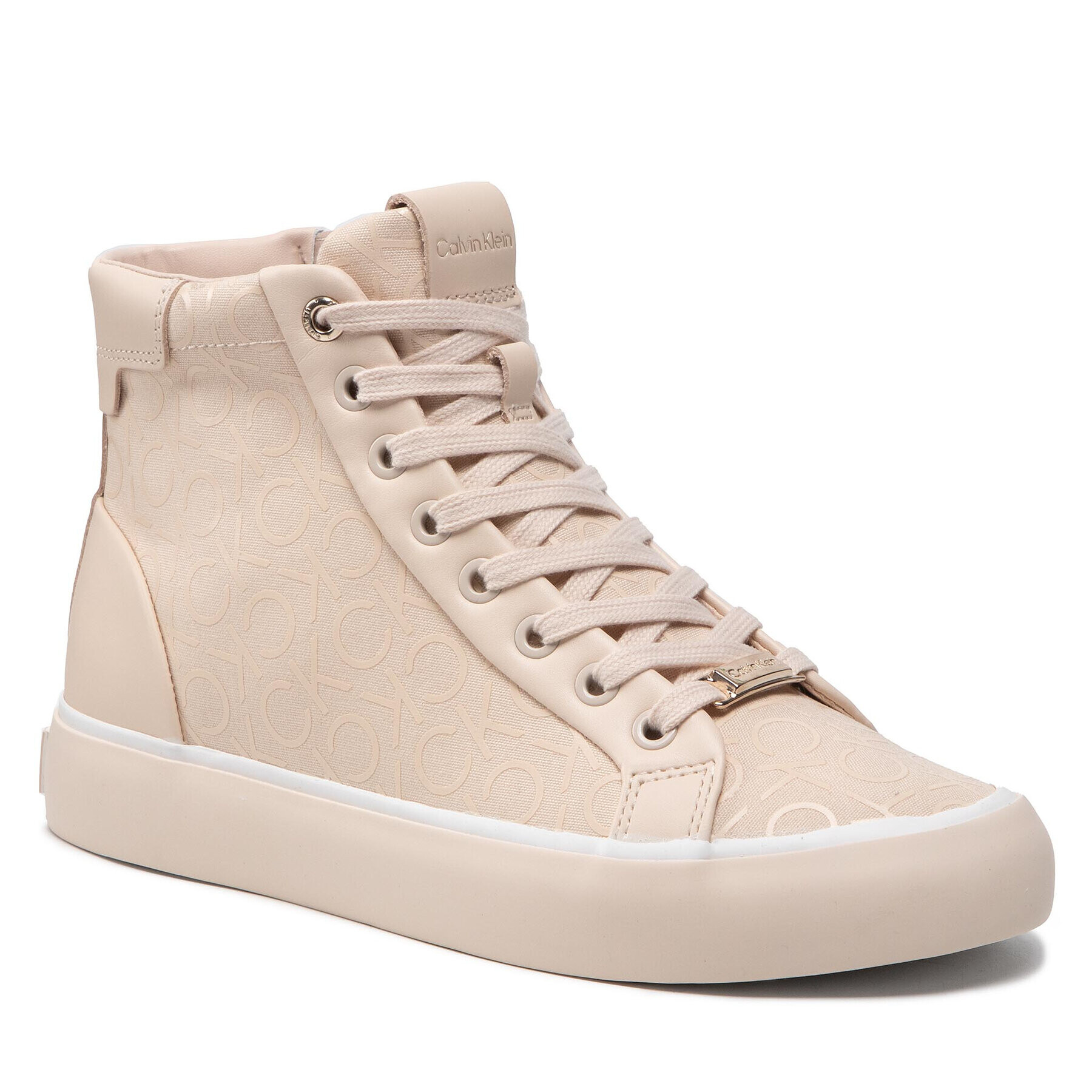 Calvin Klein Sneakersy Vulc High Top HW0HW00798 Béžová - Pepit.cz