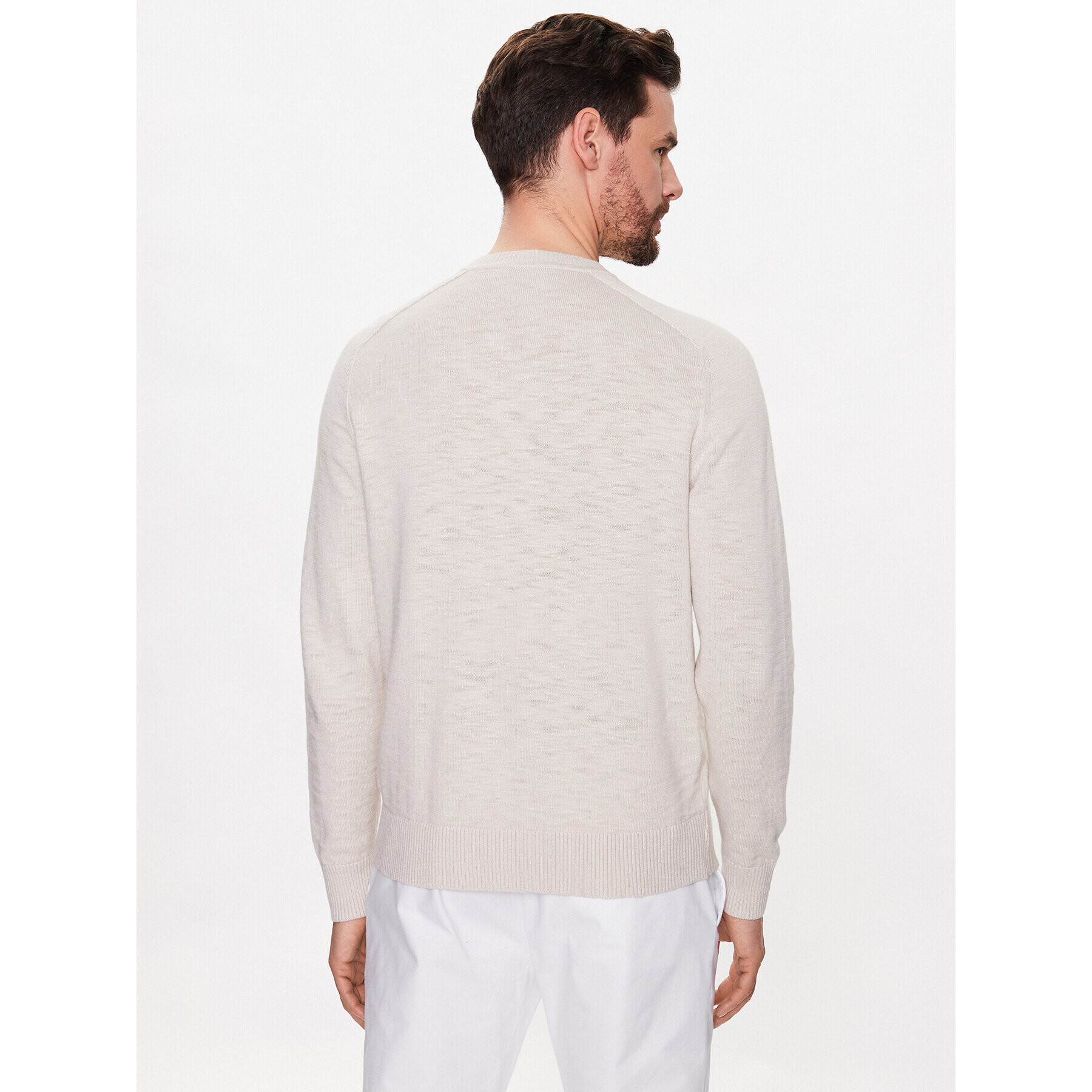 Calvin Klein Svetr Slub Texture Sweater K10K111449 Béžová Regular Fit - Pepit.cz