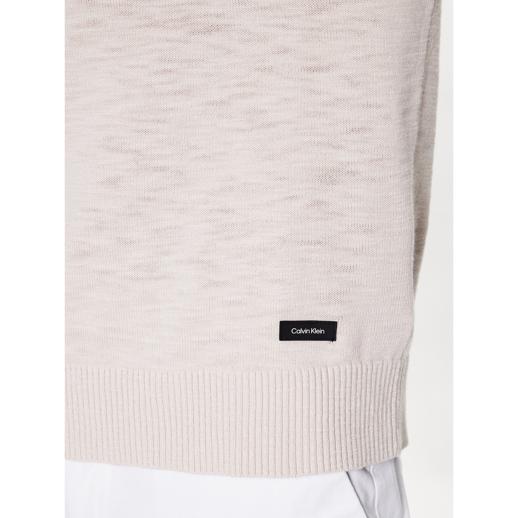 Calvin Klein Svetr Slub Texture Sweater K10K111449 Béžová Regular Fit - Pepit.cz