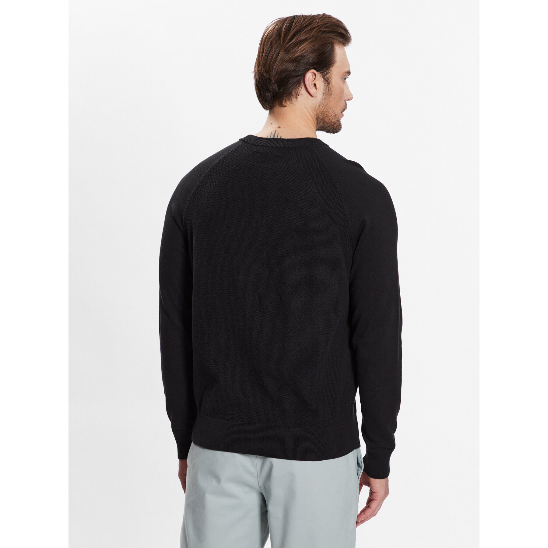 Calvin Klein Svetr Structure Cn Sweater K10K111012 Černá Regular Fit - Pepit.cz