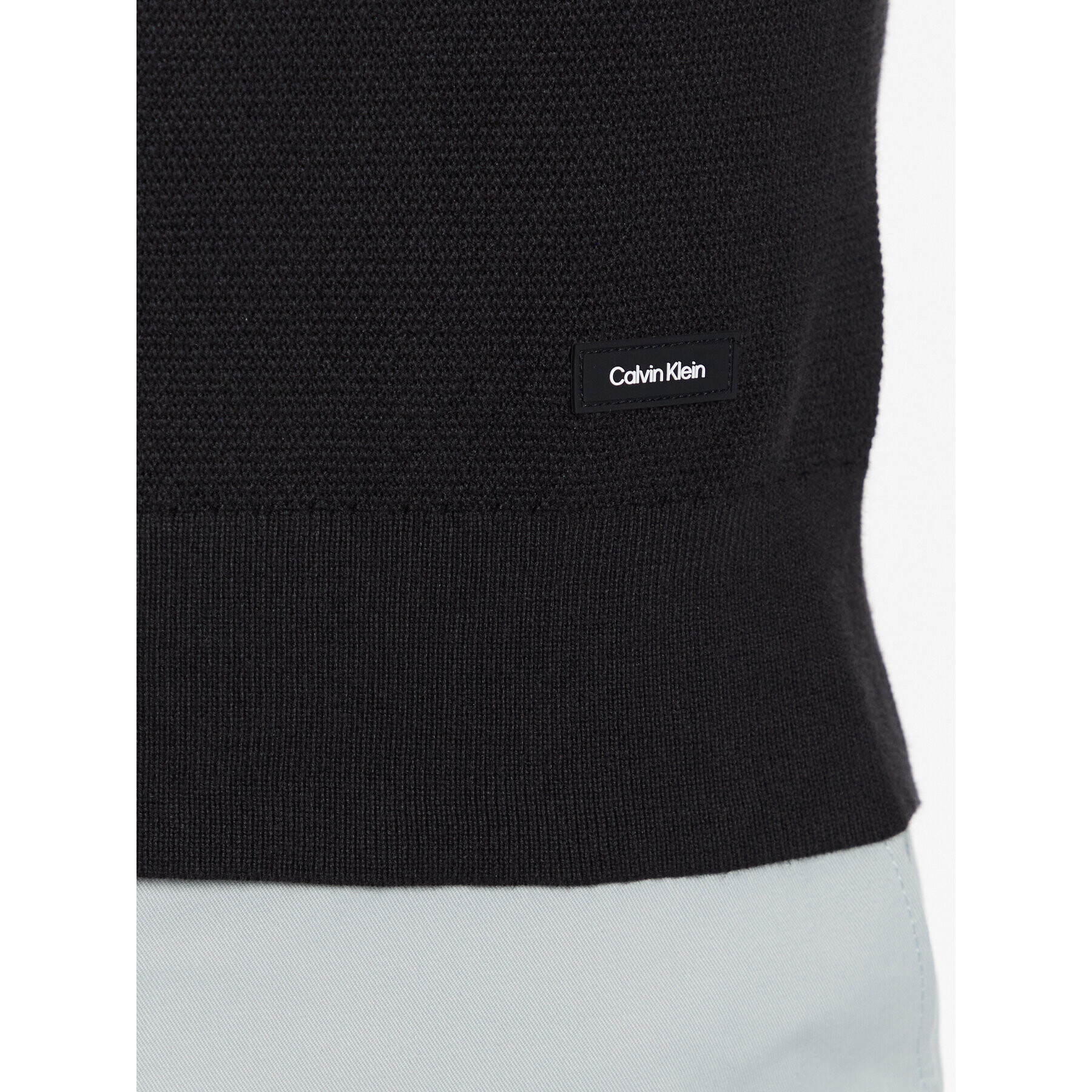 Calvin Klein Svetr Structure Cn Sweater K10K111012 Černá Regular Fit - Pepit.cz