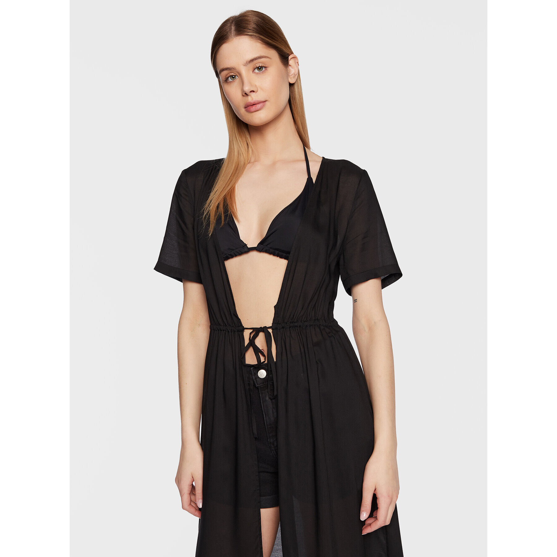 Calvin Klein Swimwear Kimono KW0KW02097 Černá - Pepit.cz