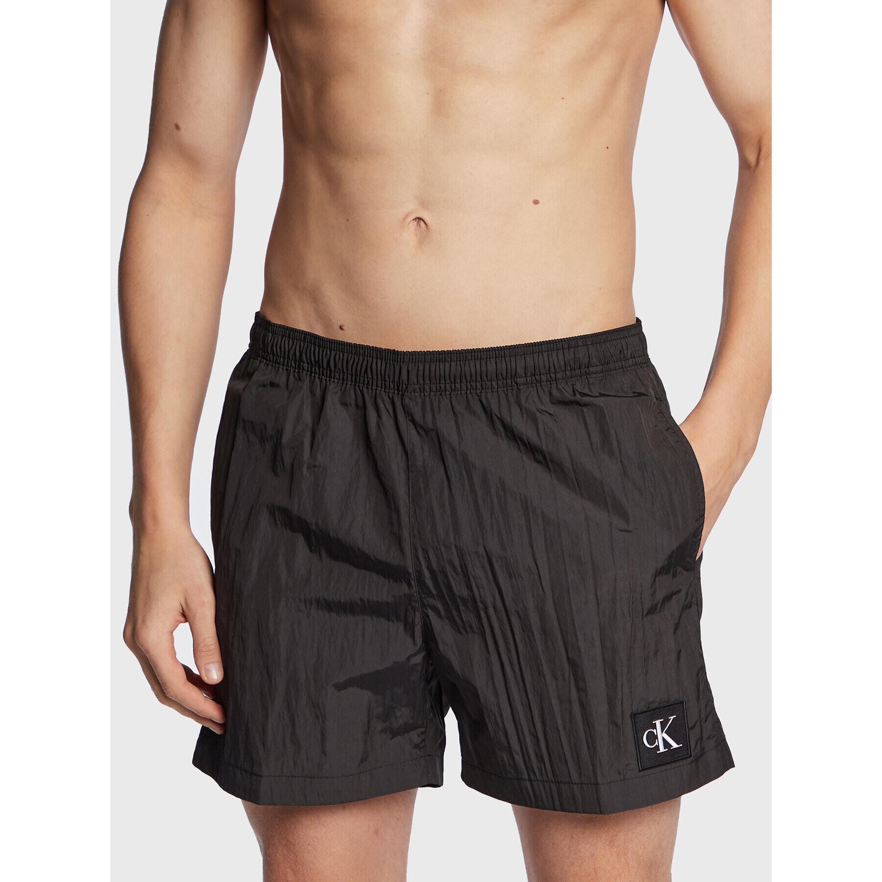 Calvin Klein Swimwear Plavecké šortky KM0KM00819 Černá Regular Fit - Pepit.cz