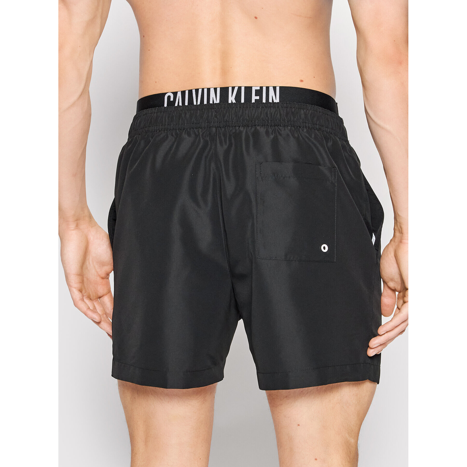 Calvin Klein Swimwear Plavecké šortky Medium Double KM0KM00740 Černá Regular Fit - Pepit.cz