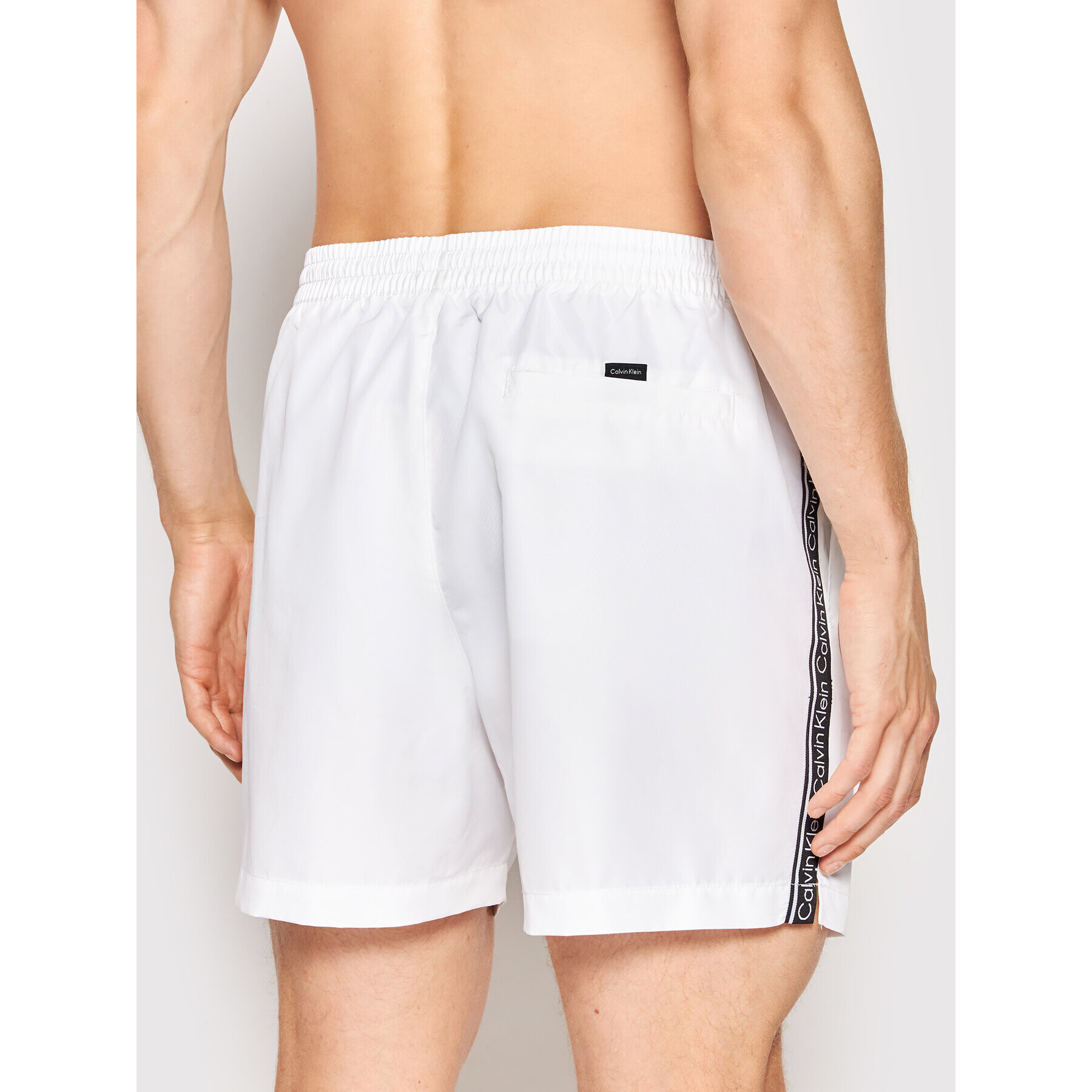 Calvin Klein Swimwear Plavecké šortky Medium Drawstringnos KM0KM00741 Bílá Regular Fit - Pepit.cz