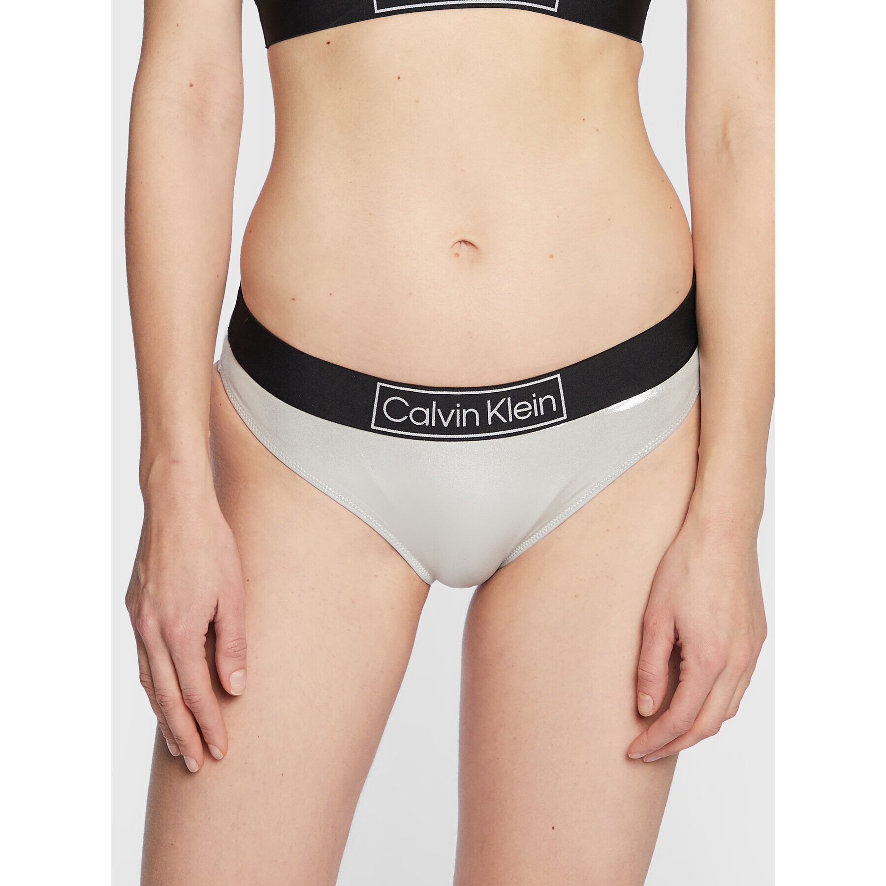 Calvin Klein Swimwear Spodní část bikin Classic KW0KW01949 Stříbrná - Pepit.cz