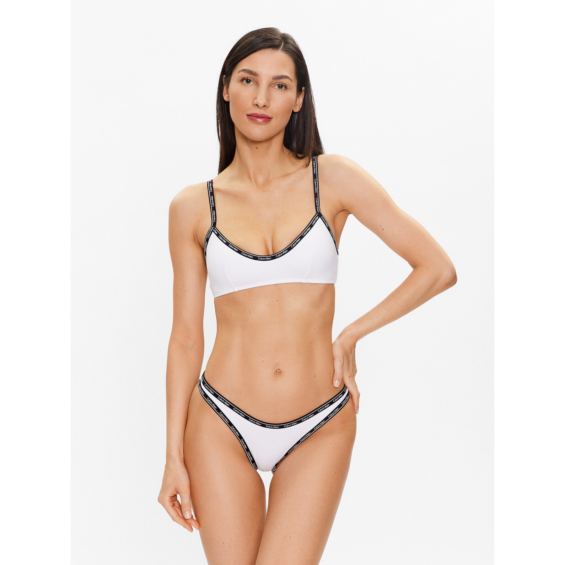 Calvin Klein Swimwear Spodní část bikin KW0KW01993 Bílá - Pepit.cz