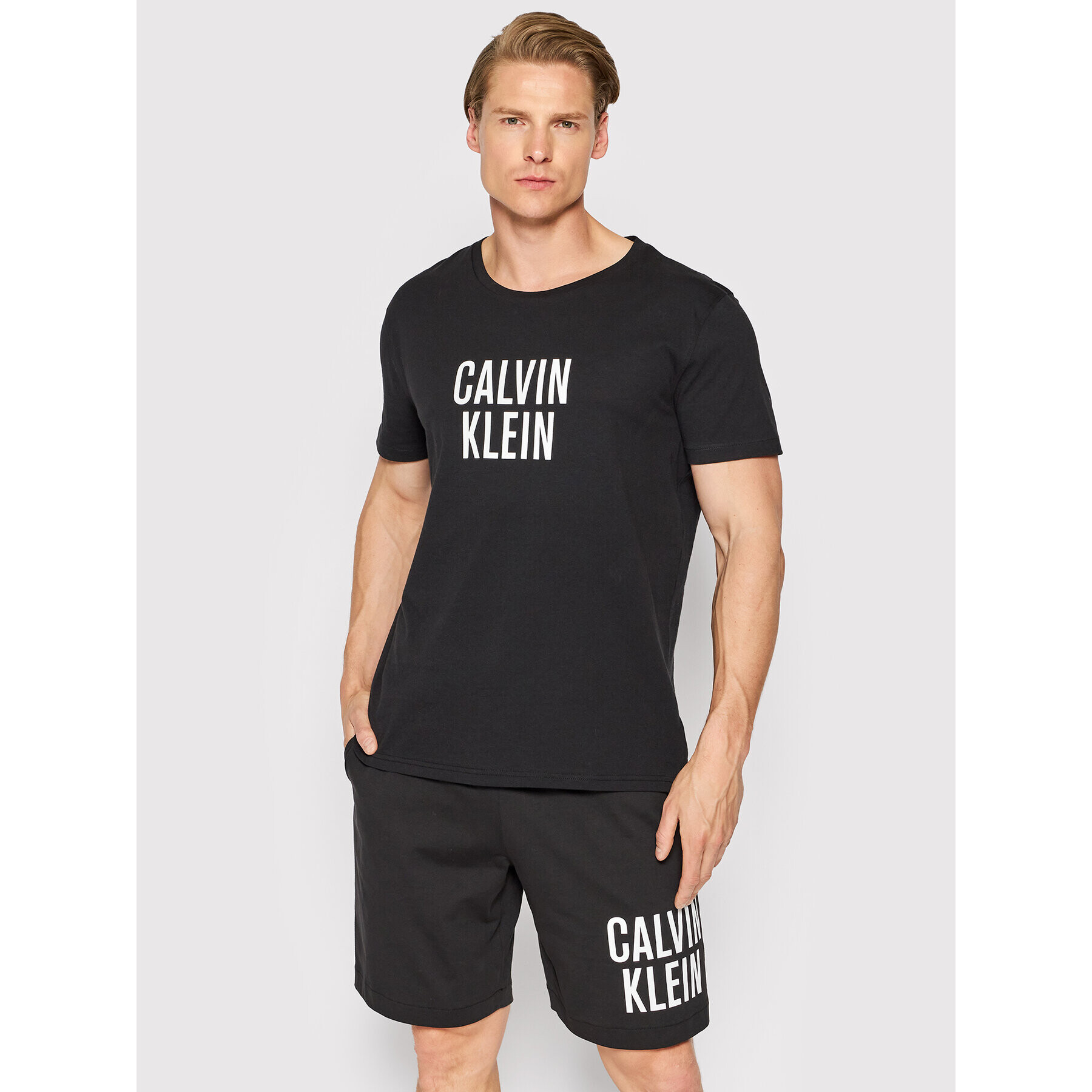 Calvin Klein Swimwear T-Shirt Crew KM0KM00750 Černá Relaxed Fit - Pepit.cz