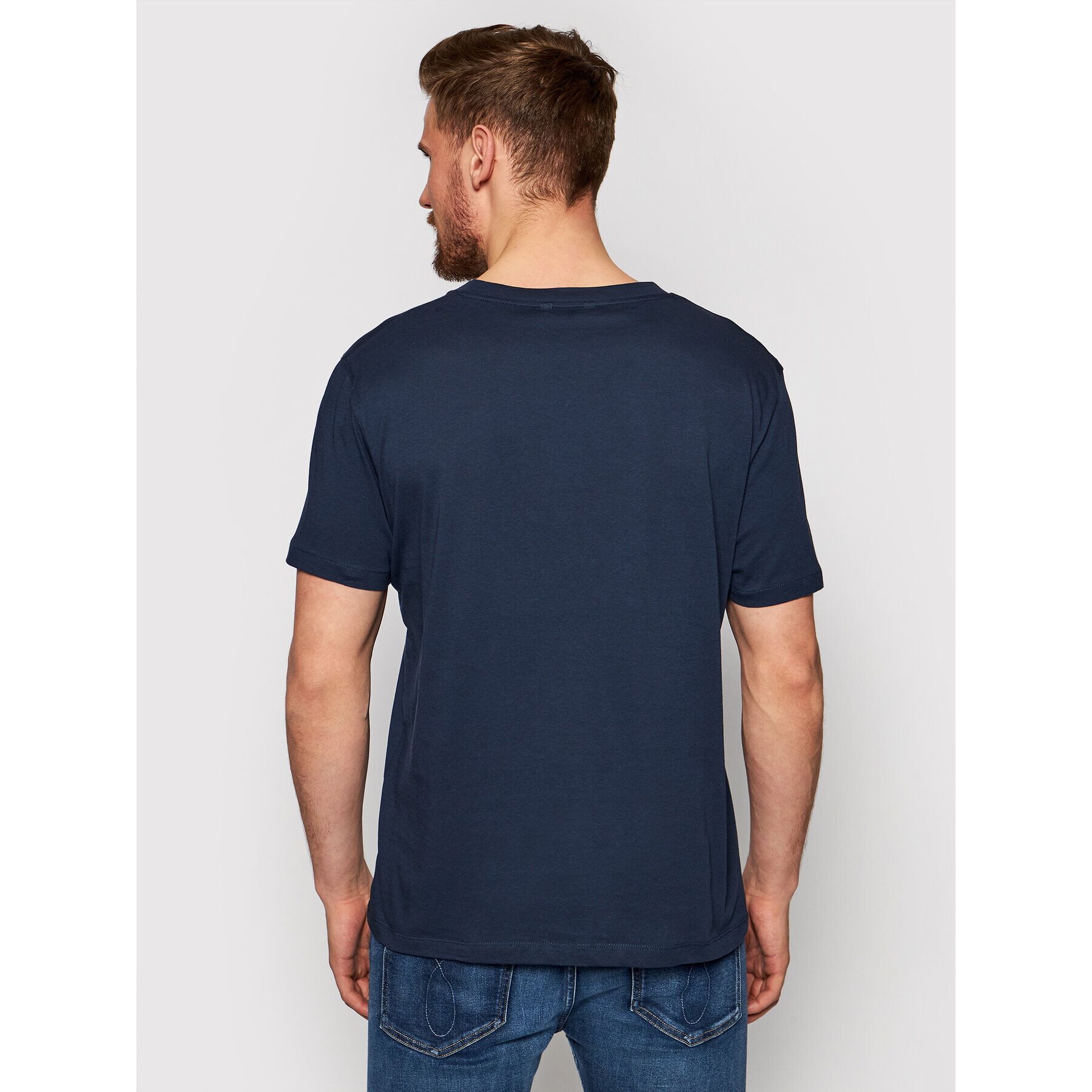 Calvin Klein Swimwear T-Shirt Crew Tee KM0KM00605 Tmavomodrá Relaxed Fit - Pepit.cz