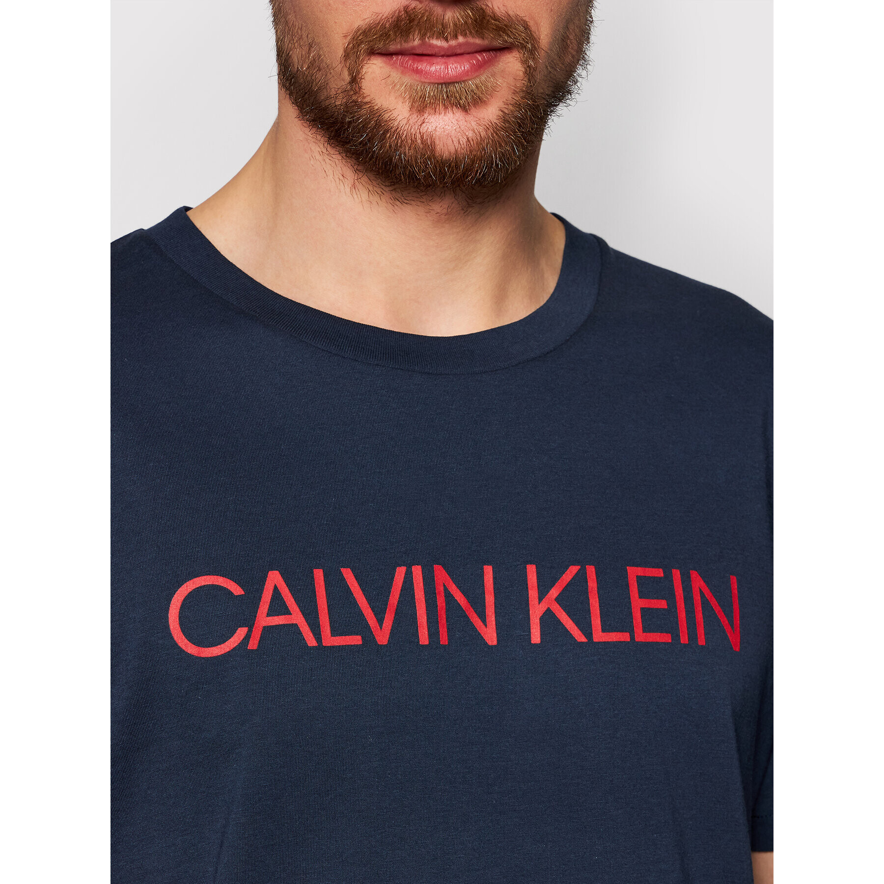 Calvin Klein Swimwear T-Shirt Crew Tee KM0KM00605 Tmavomodrá Relaxed Fit - Pepit.cz