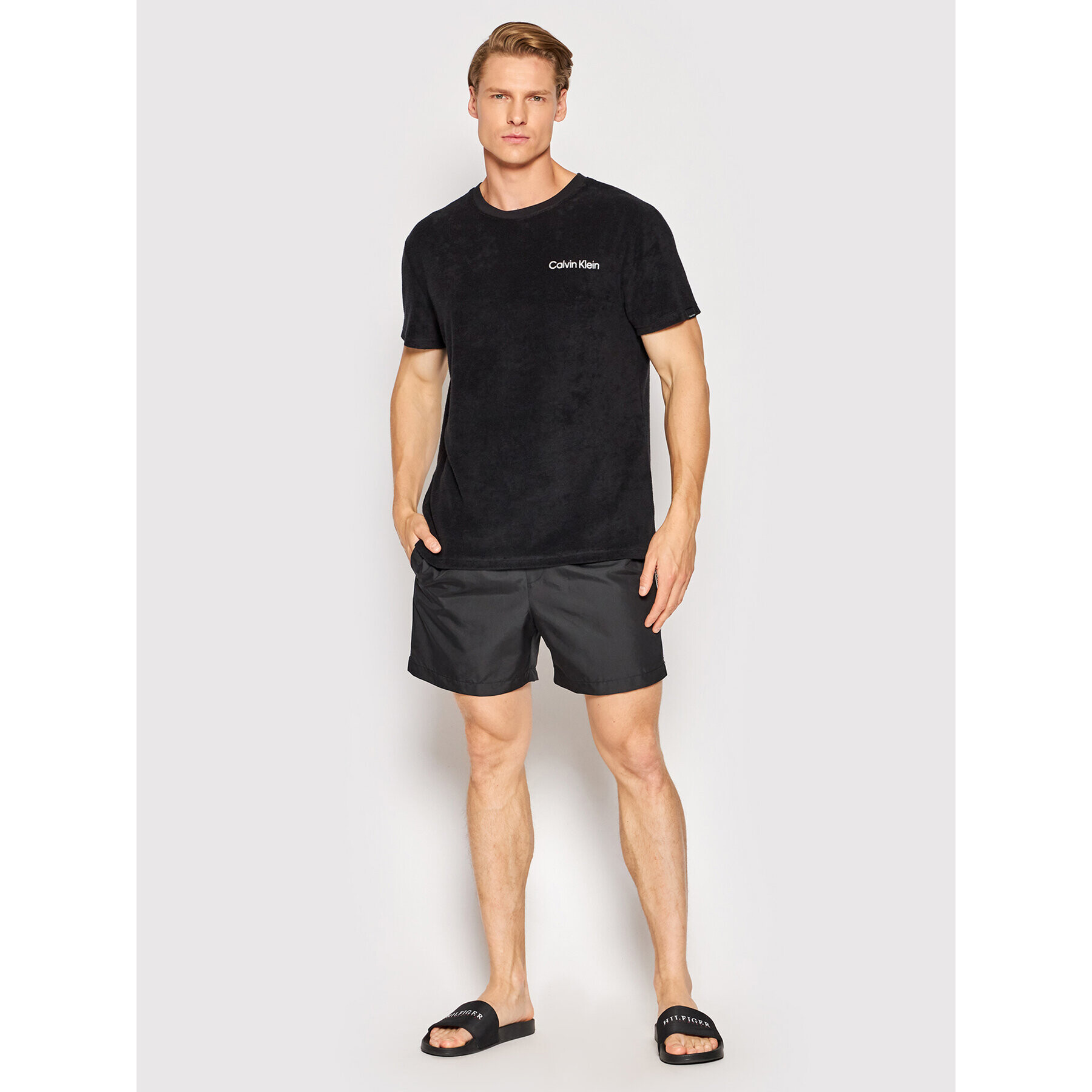 Calvin Klein Swimwear T-Shirt KM0KM00766 Černá Regular Fit - Pepit.cz