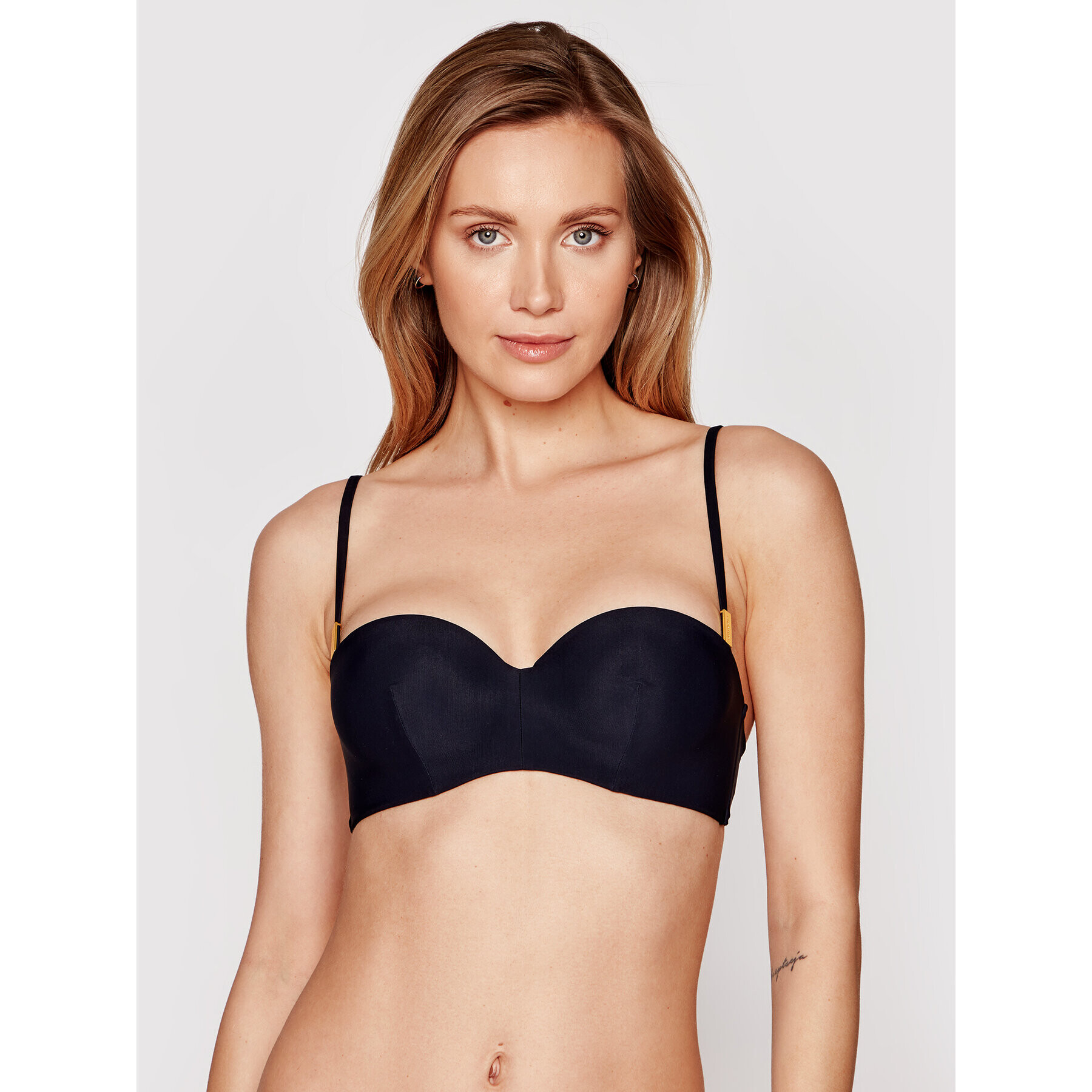 Calvin Klein Swimwear Vrchní část bikin Structured Bandeau KW0KW01389 Černá - Pepit.cz