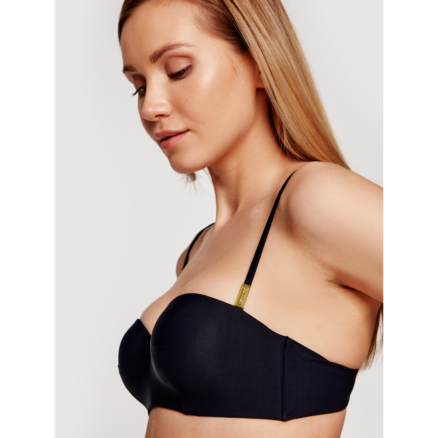 Calvin Klein Swimwear Vrchní část bikin Structured Bandeau KW0KW01389 Černá - Pepit.cz