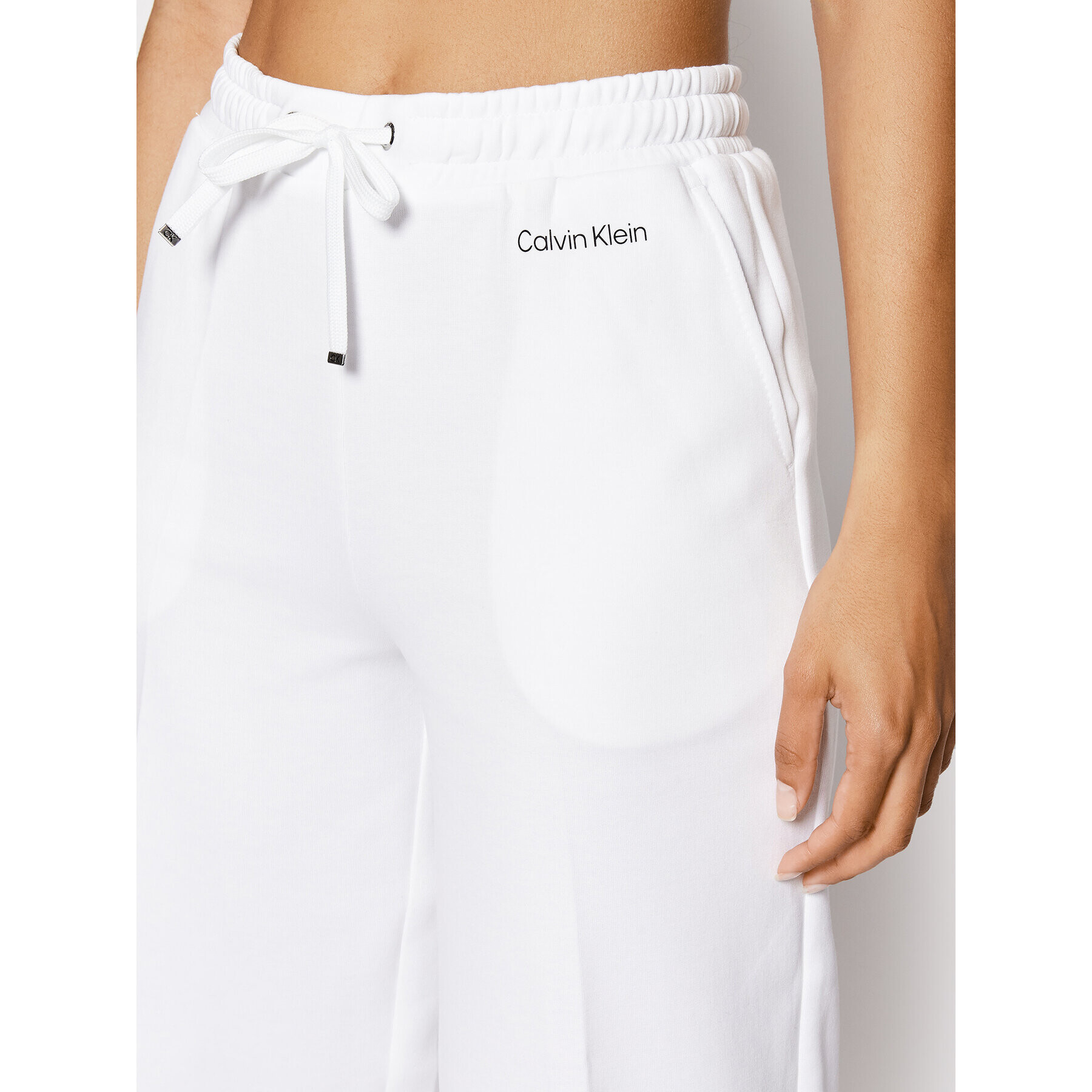 Calvin Klein Teplákové kalhoty Micro Logo K20K203622 Bílá Regular Fit - Pepit.cz