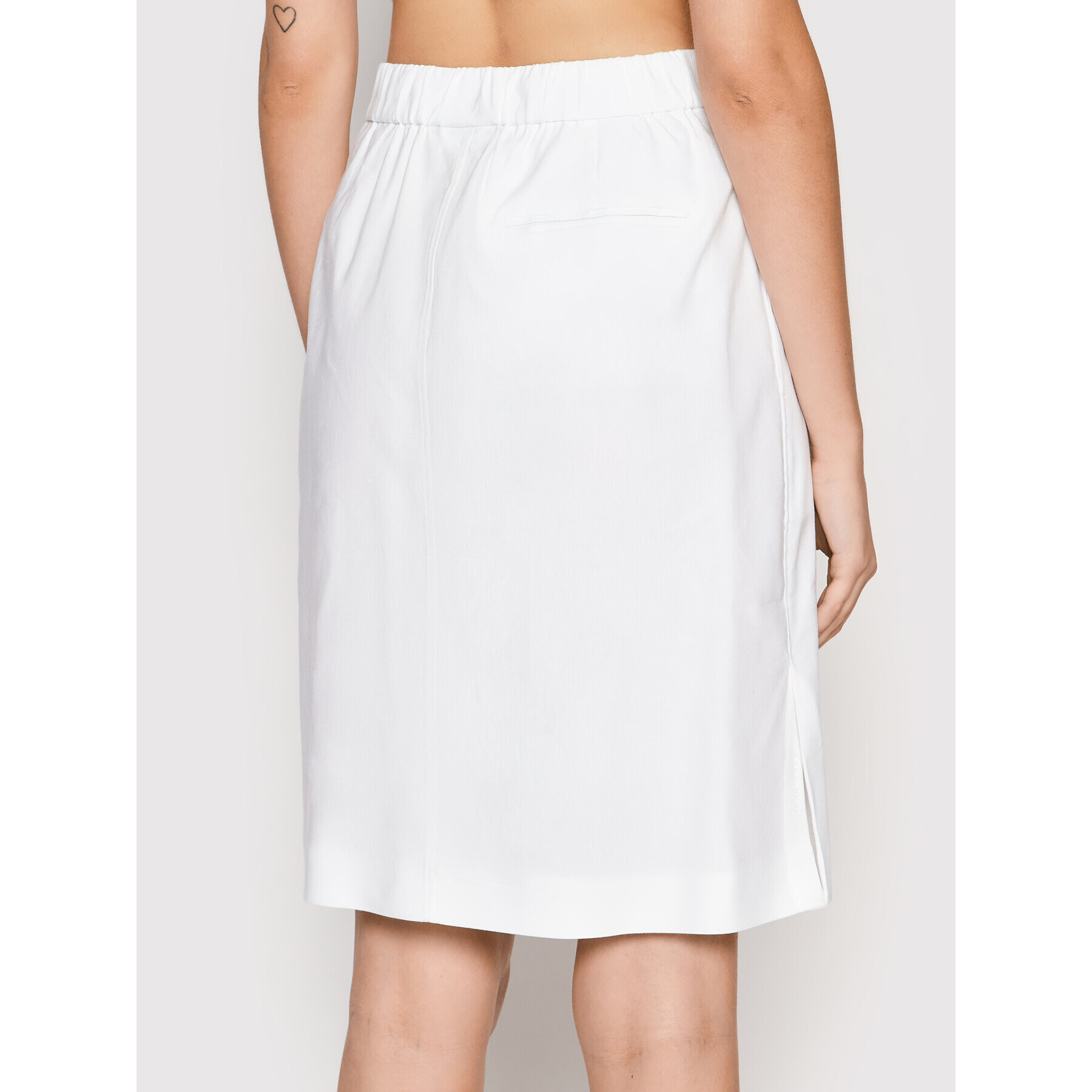 Calvin Klein Trapézová sukně Side Split K20K203836 Bílá Regular Fit - Pepit.cz