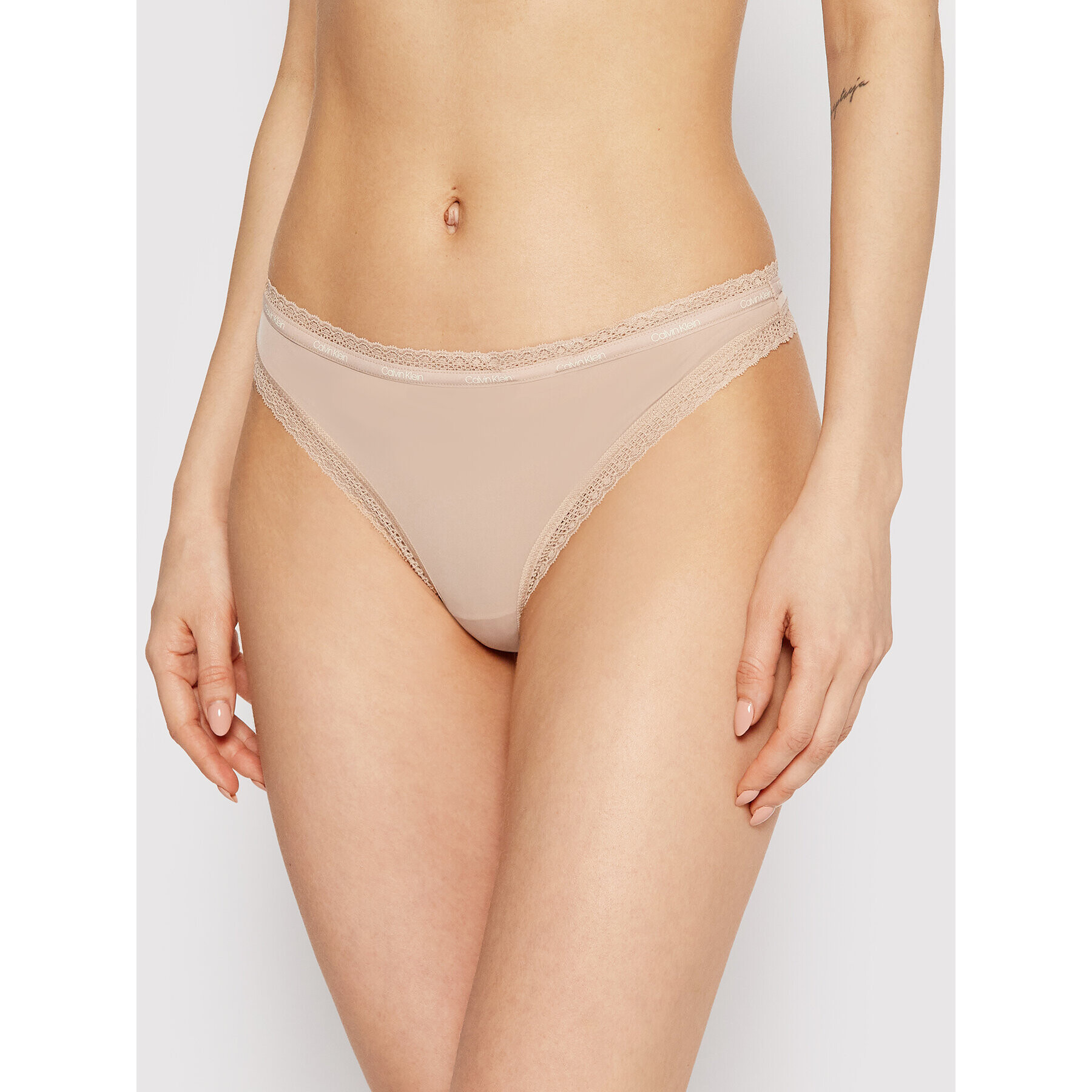 Calvin Klein Underwear Kalhotky string 000QD3763E Béžová - Pepit.cz