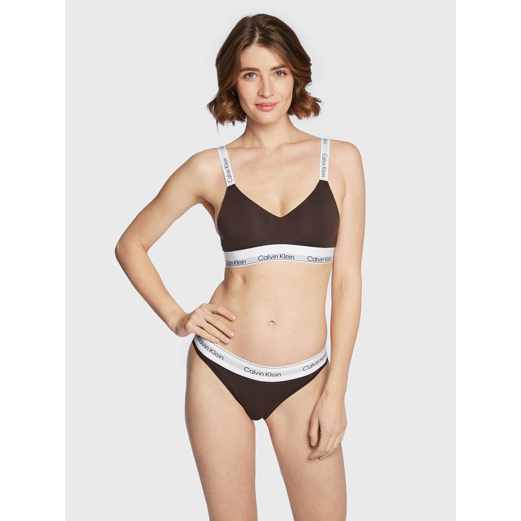 Calvin Klein Underwear Klasické kalhotky 000QF7047E Hnědá - Pepit.cz