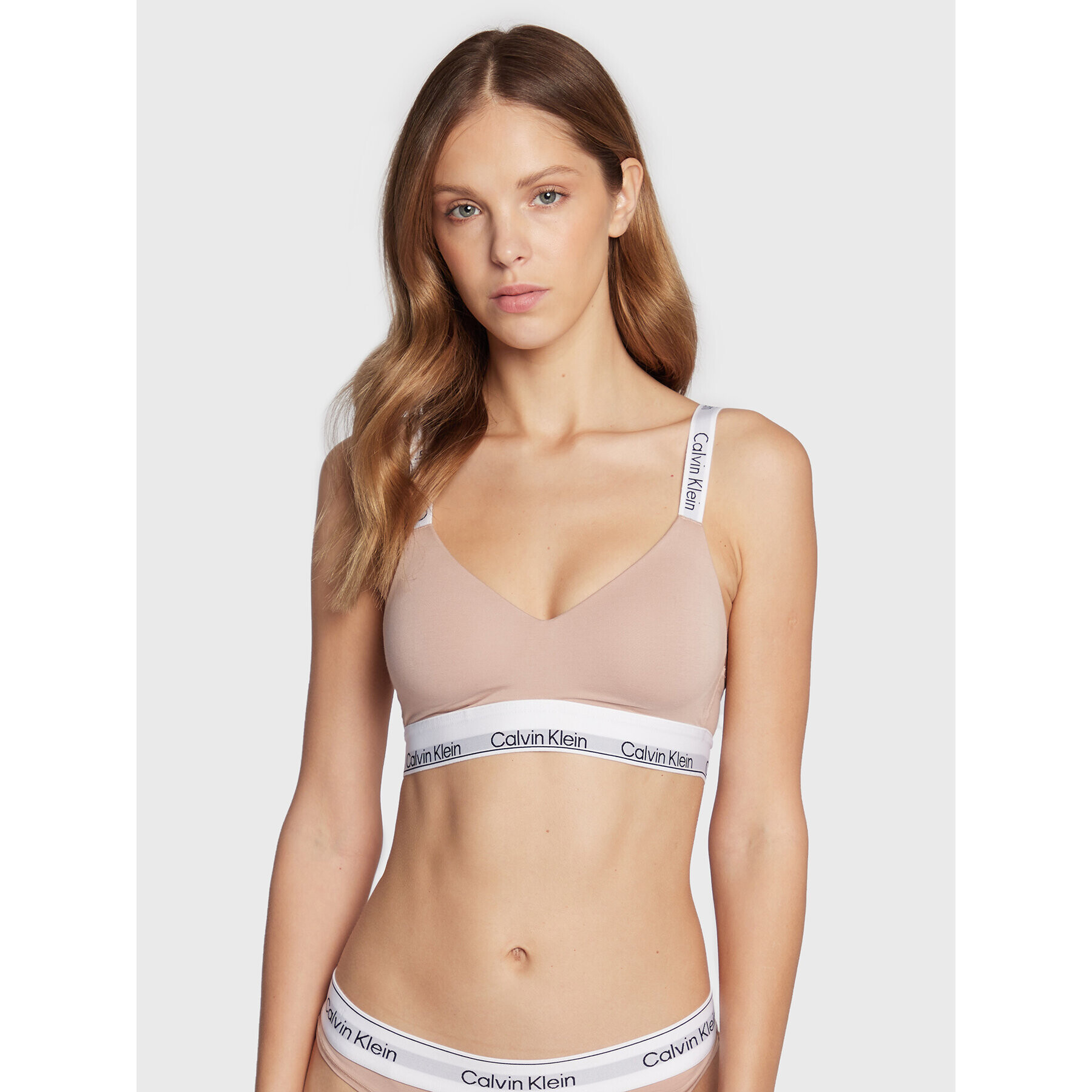 Calvin Klein Underwear Podprsenka bez kostic 000QF7030E Béžová - Pepit.cz