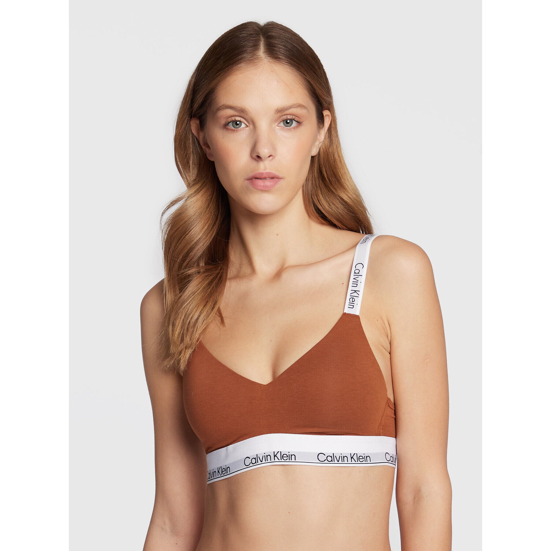 Calvin Klein Underwear Podprsenka bez kostic 000QF7030E Hnědá - Pepit.cz