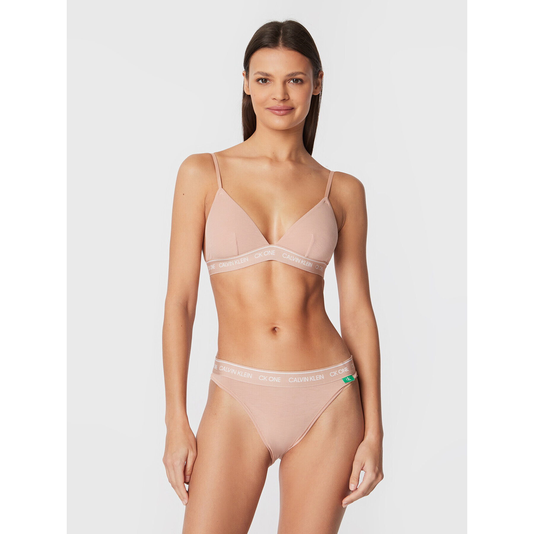 Calvin Klein Underwear Podprsenka Bralette 000QF6501E Béžová - Pepit.cz