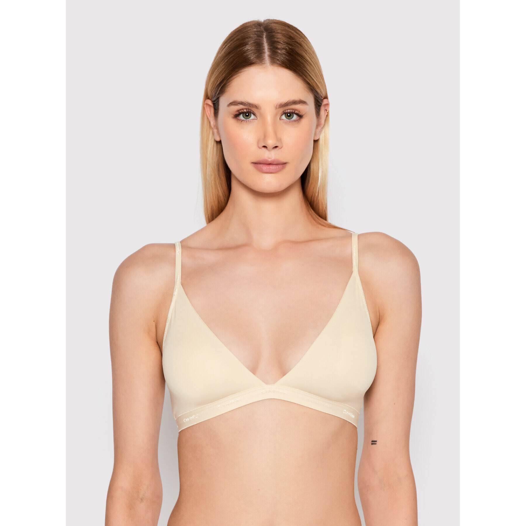 Calvin Klein Underwear Podprsenka Bralette 000QF6758E Béžová - Pepit.cz