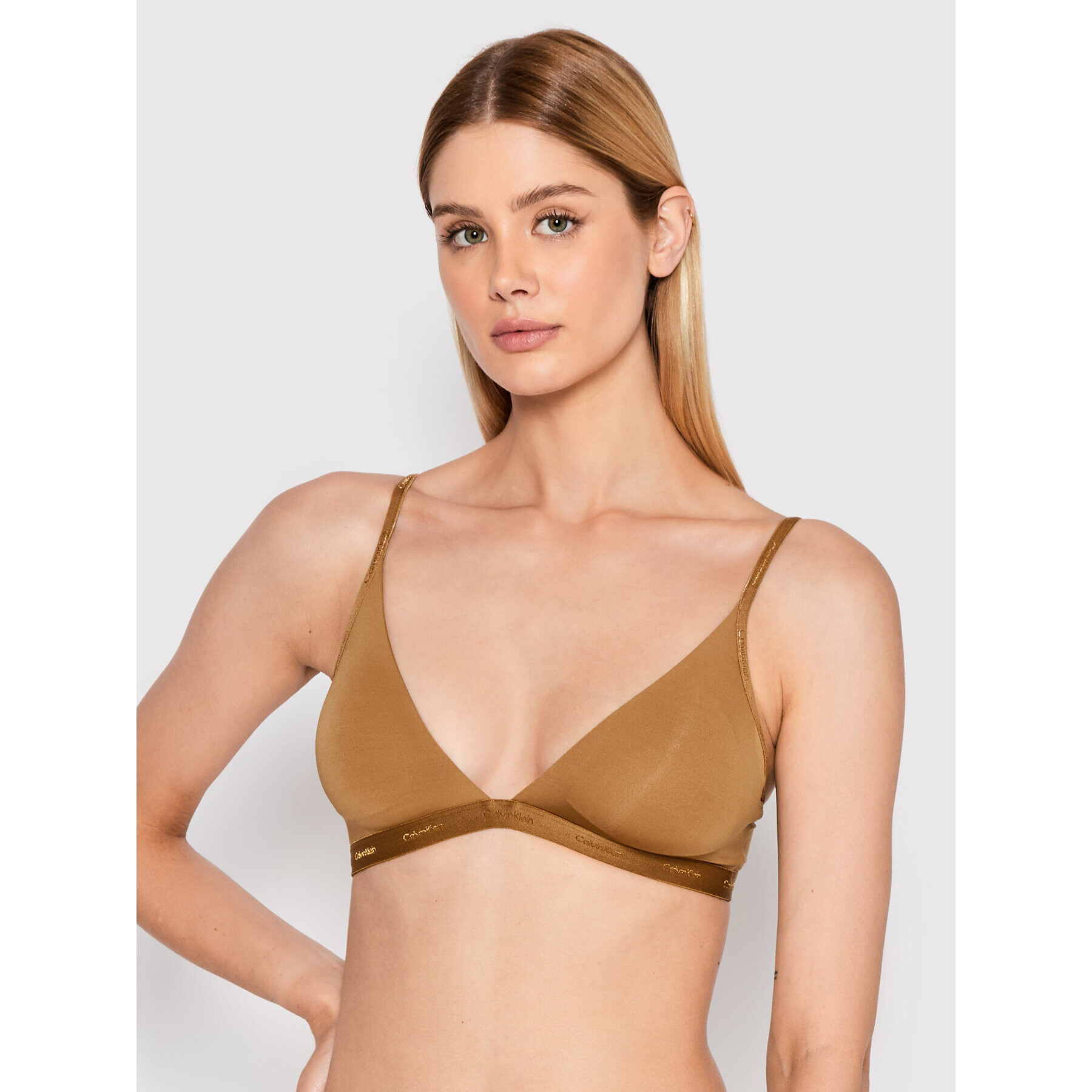 Calvin Klein Underwear Podprsenka Bralette 000QF6758E Hnědá - Pepit.cz