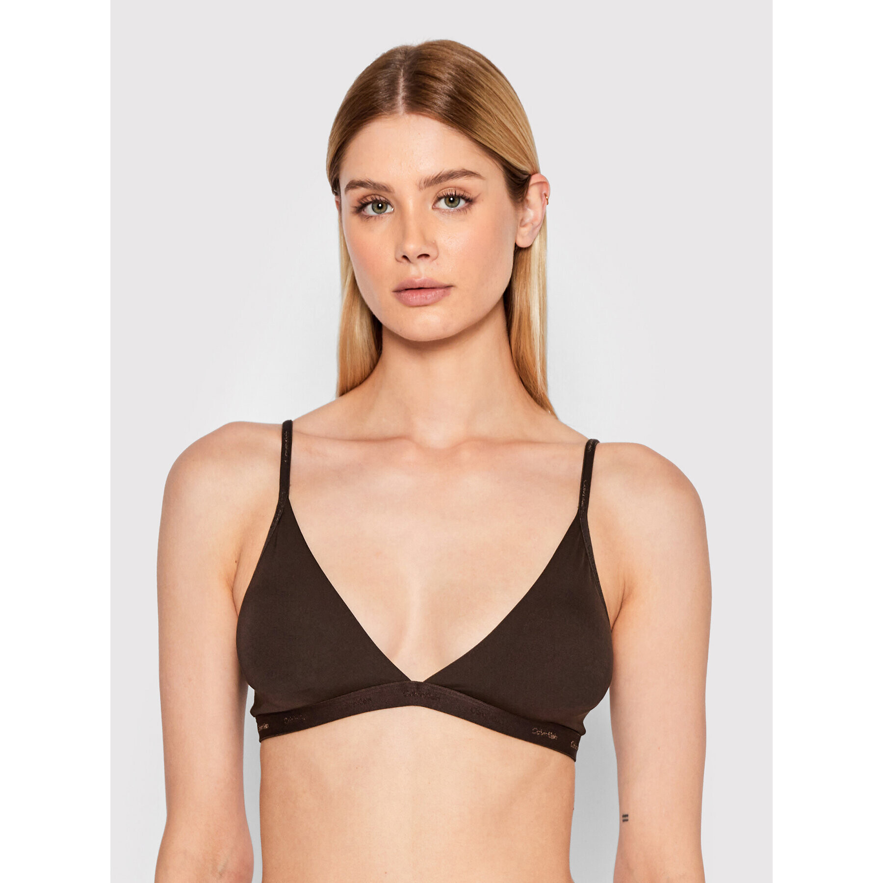 Calvin Klein Underwear Podprsenka Bralette 000QF6758E Hnědá - Pepit.cz