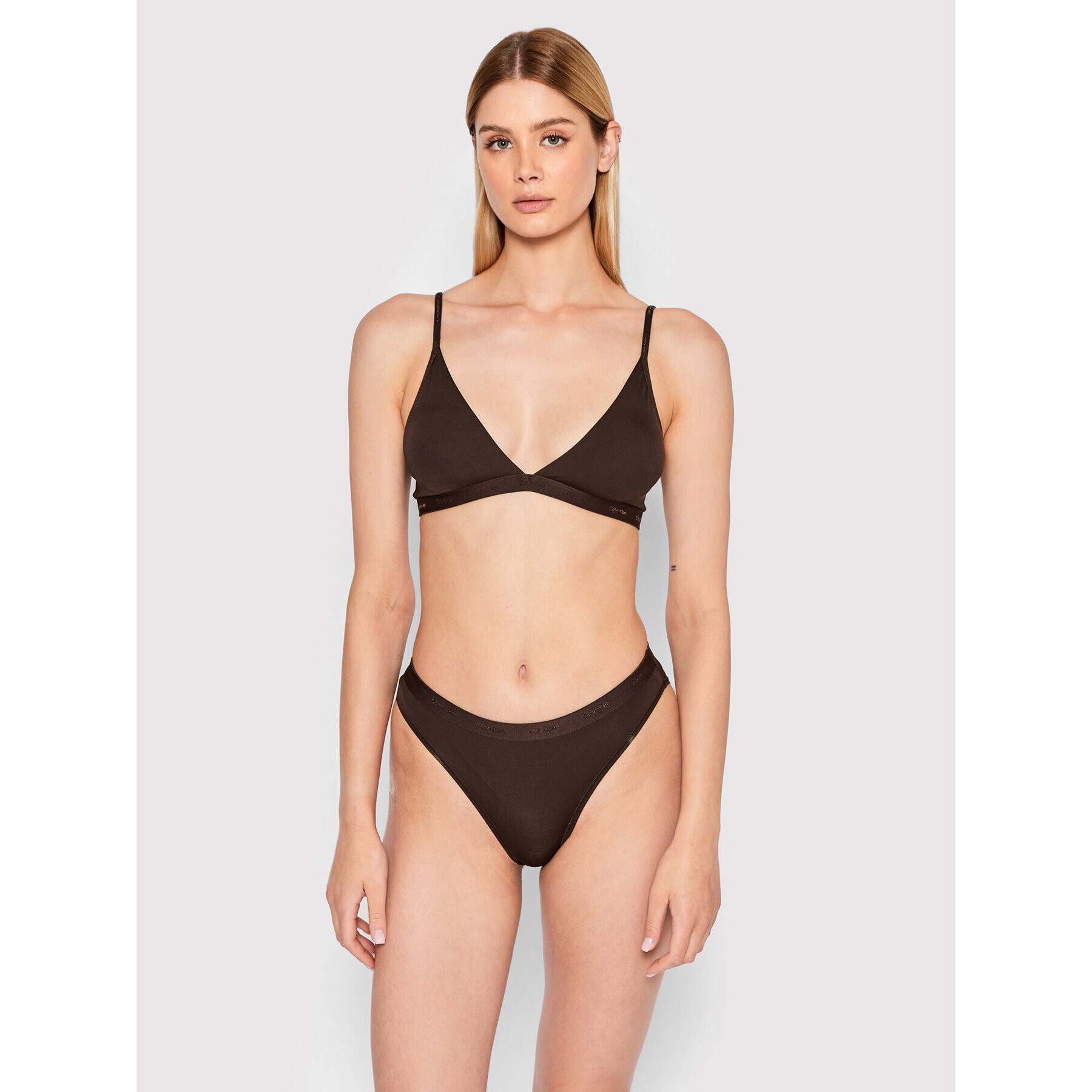 Calvin Klein Underwear Podprsenka Bralette 000QF6758E Hnědá - Pepit.cz