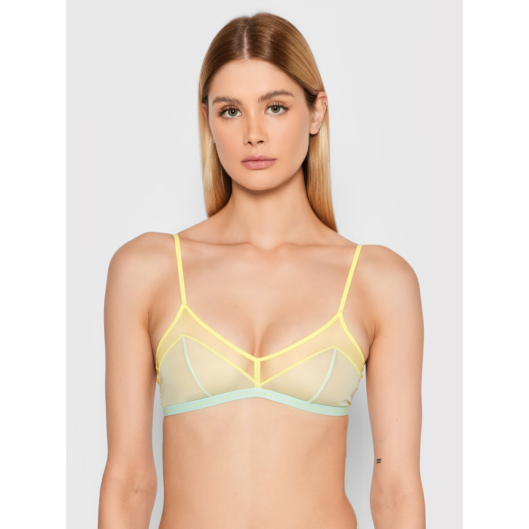 Calvin Klein Underwear Podprsenka Bralette 000QF6779E Žlutá - Pepit.cz