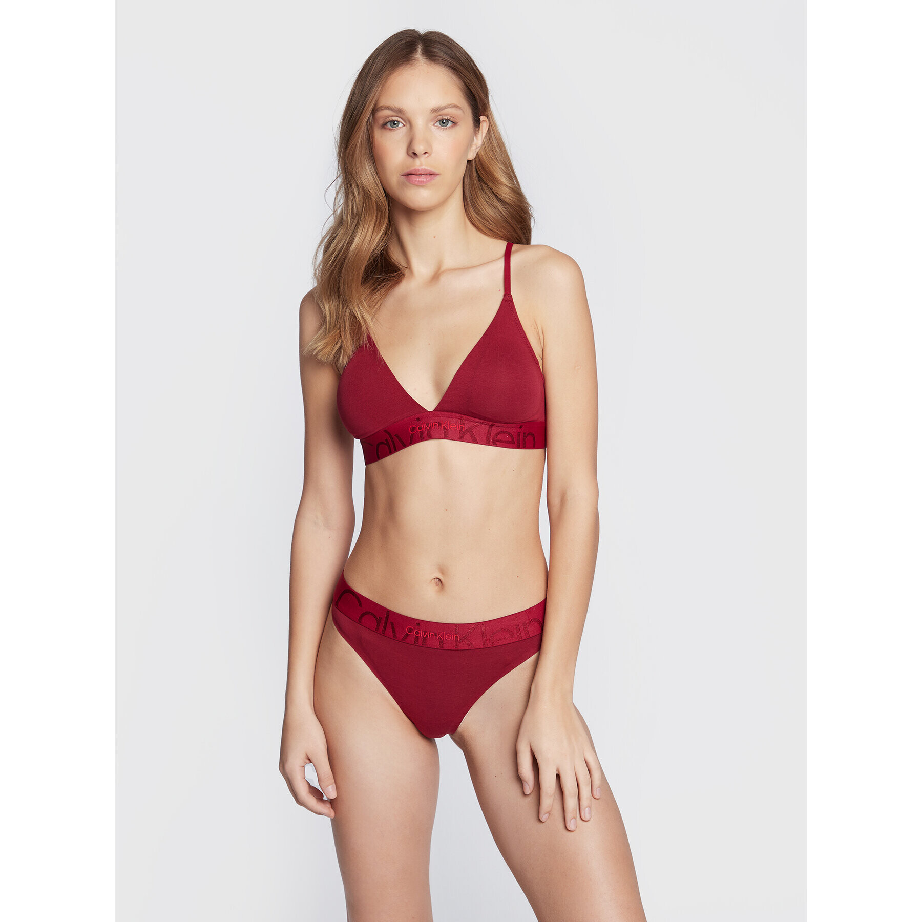 Calvin Klein Underwear Podprsenka Bralette 000QF6990E Červená - Pepit.cz