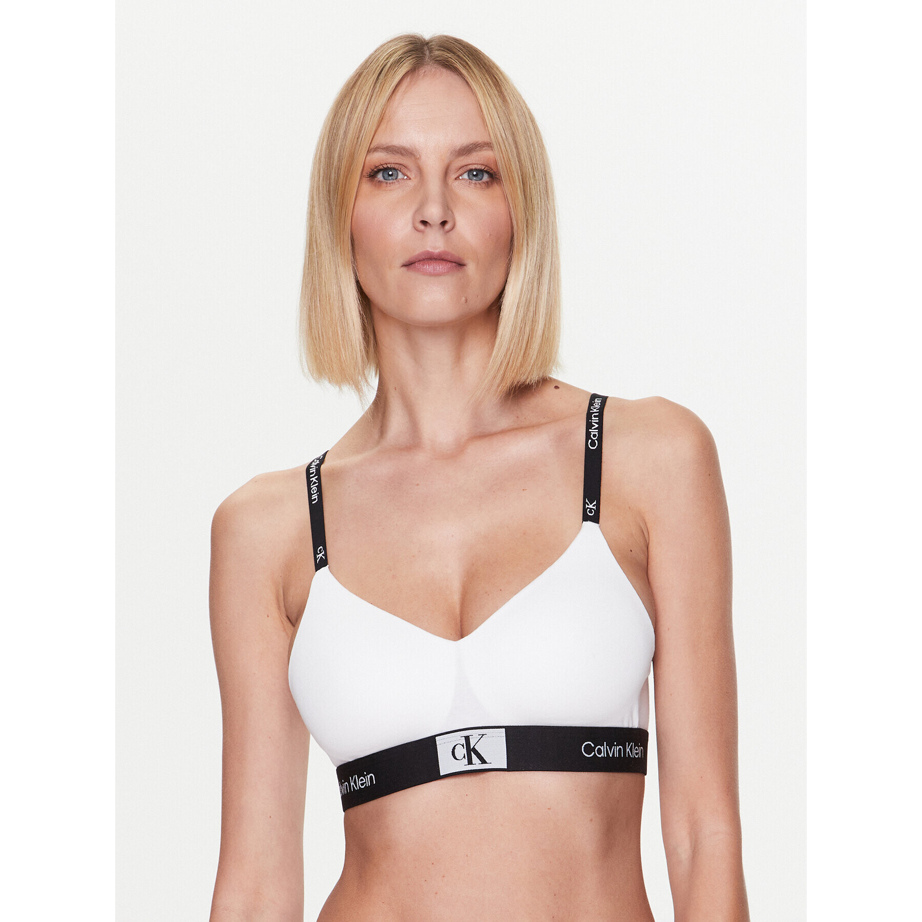 Calvin Klein Underwear Podprsenka Bralette Light Lined 000QF7218E Bílá - Pepit.cz