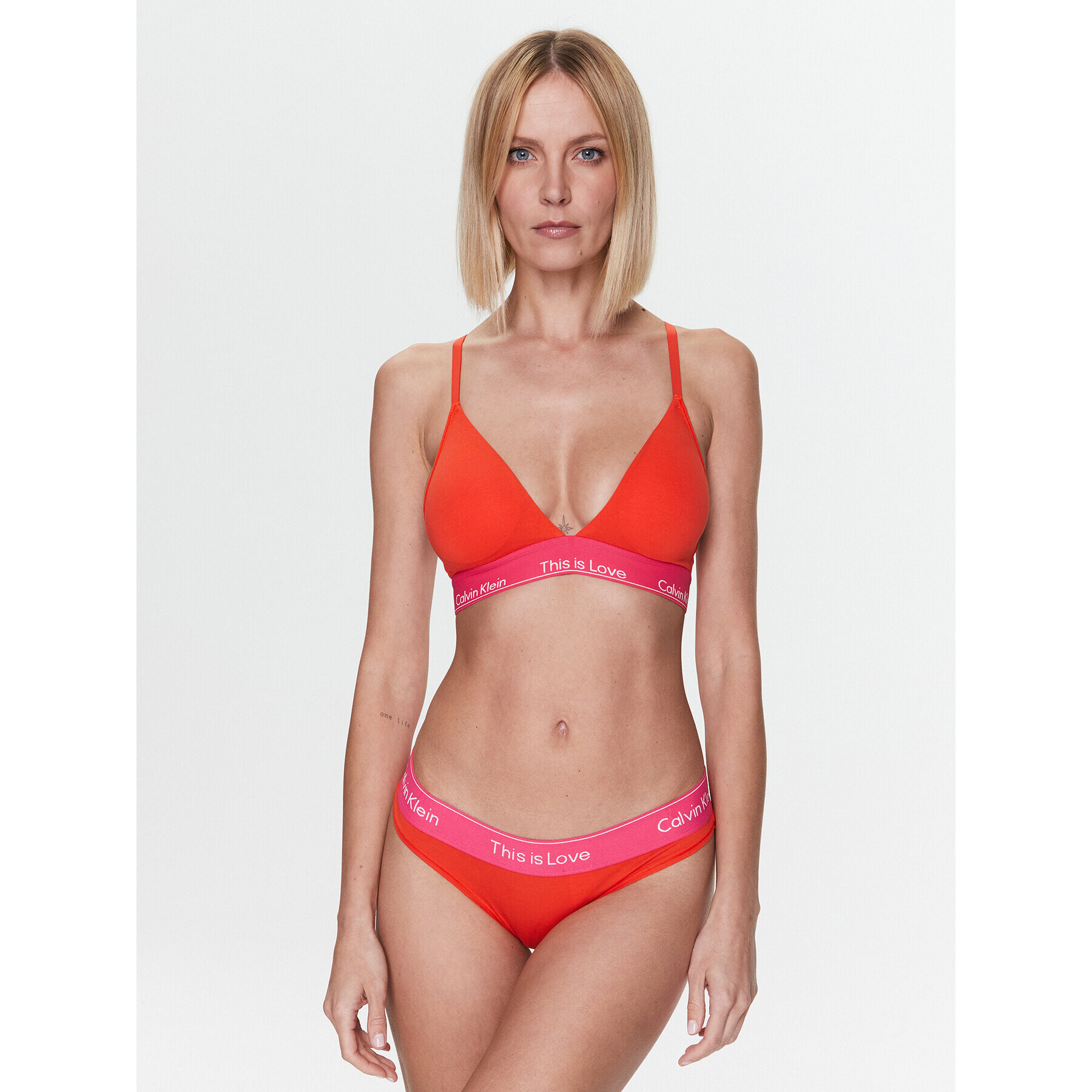 Calvin Klein Underwear Podprsenka Bralette Light Lined 000QF7282E Červená - Pepit.cz