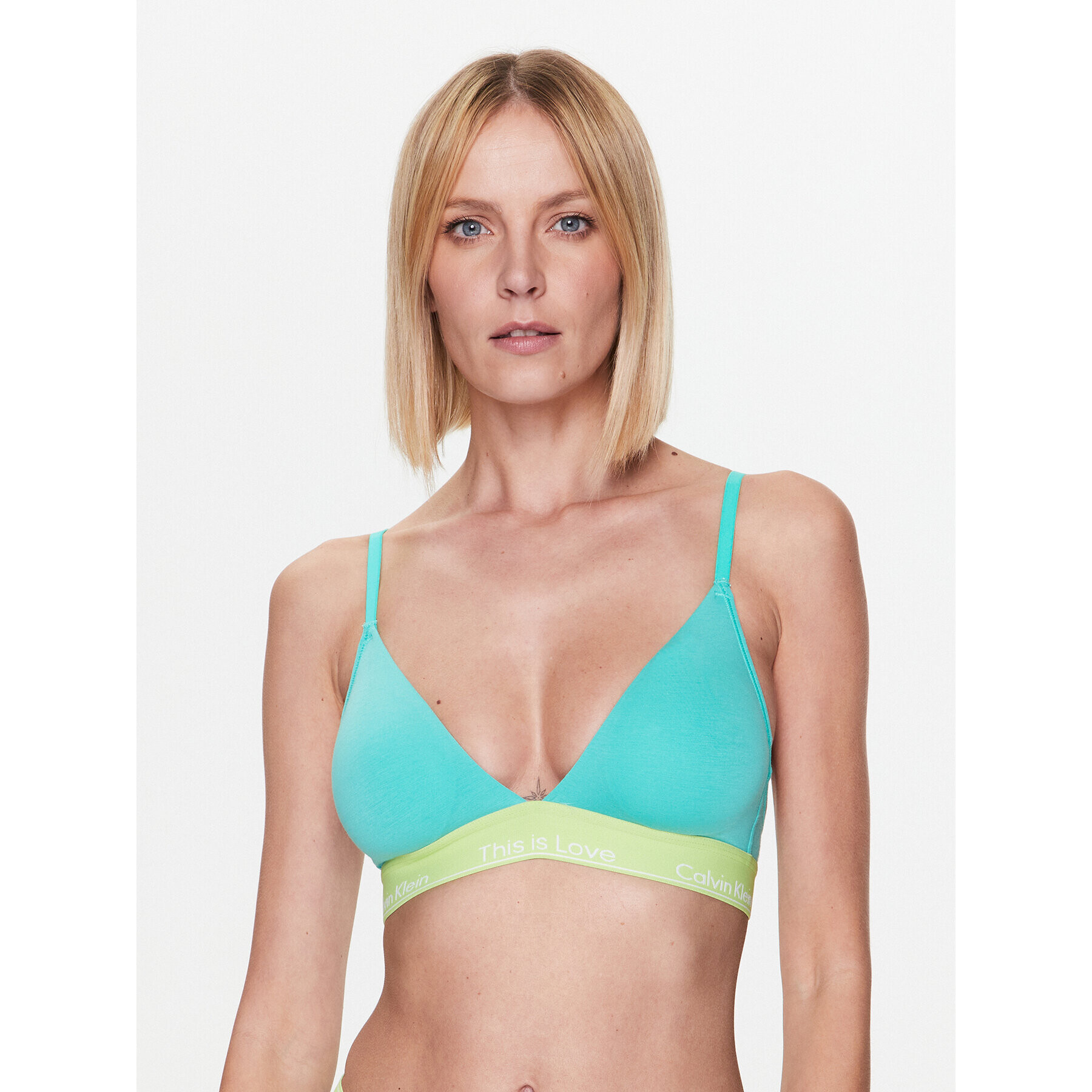 Calvin Klein Underwear Podprsenka Bralette Light Lined 000QF7282E Zelená - Pepit.cz