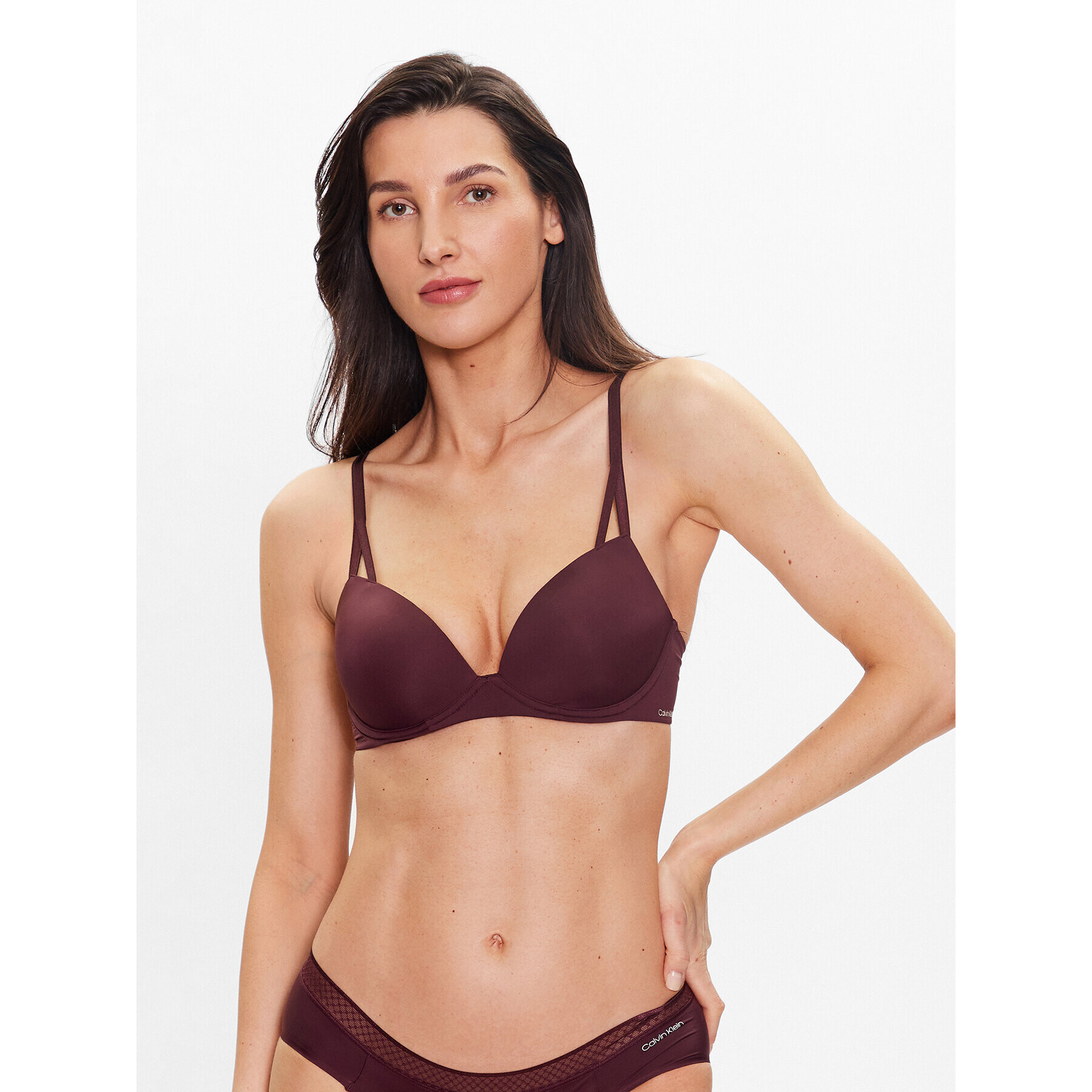 Calvin Klein Underwear Podprsenka Push-up 000QF6016E Bordó - Pepit.cz