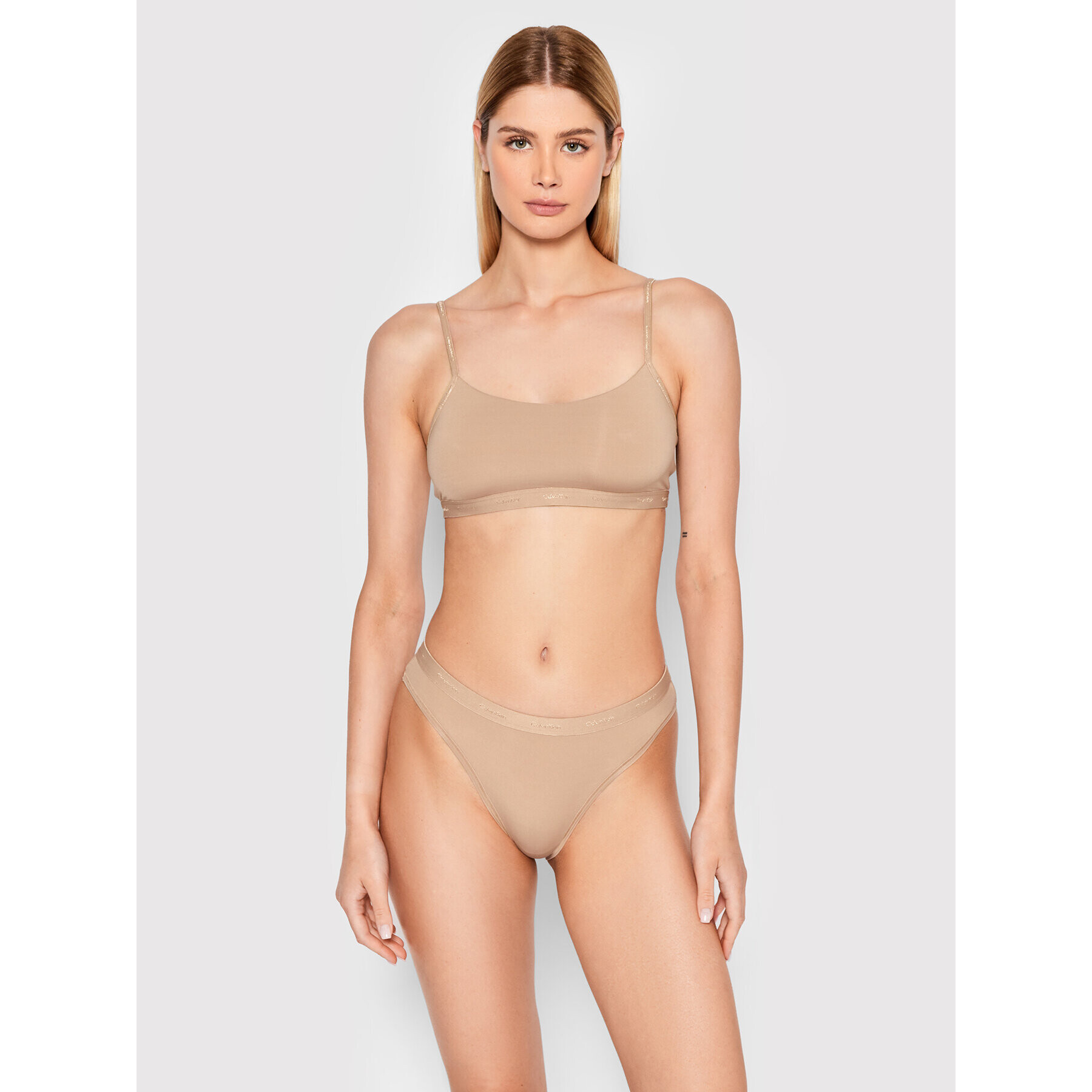 Calvin Klein Underwear Podprsenkový top 000QF6757E Béžová - Pepit.cz