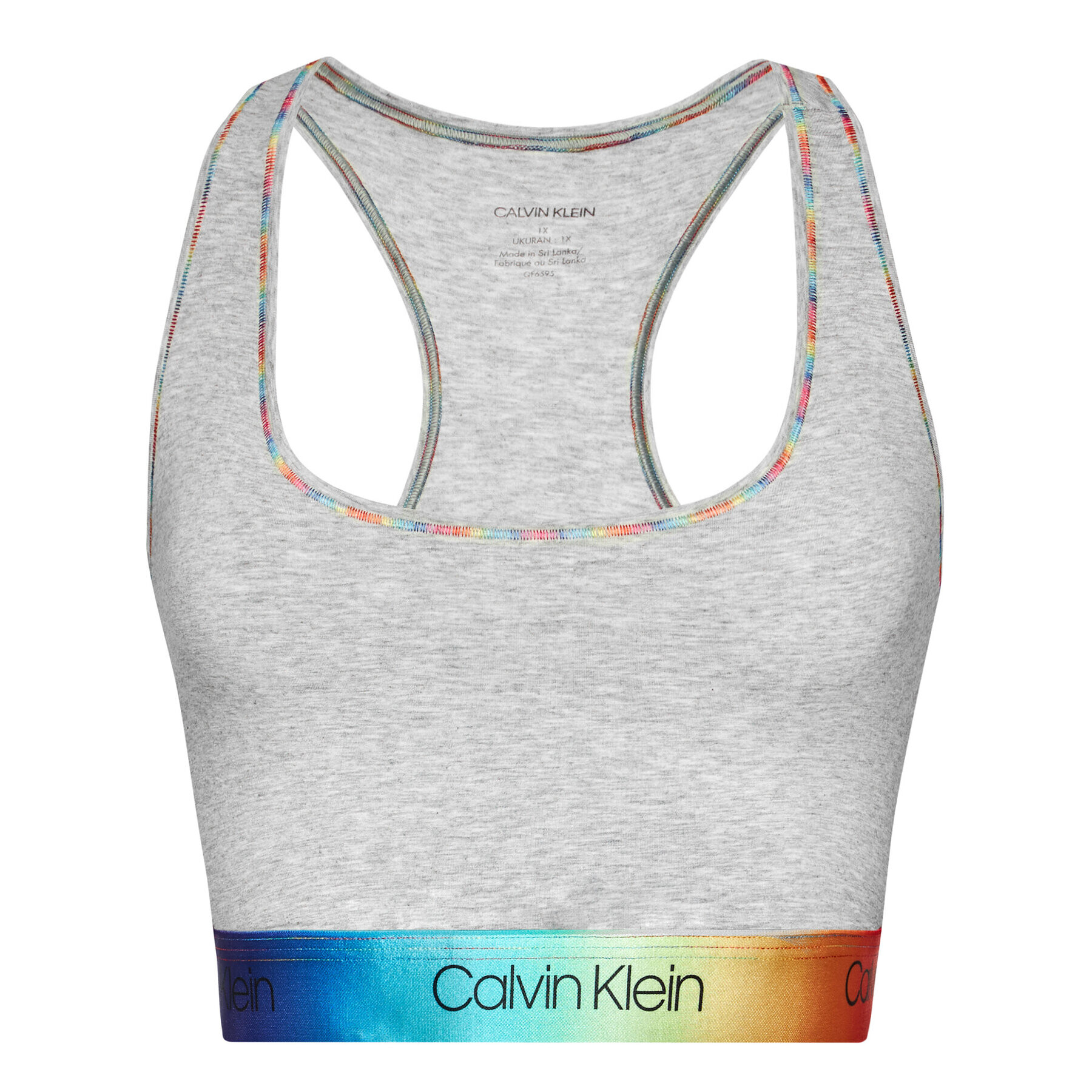 Calvin Klein Underwear Podprsenkový top Pride 000QF6595E Šedá - Pepit.cz