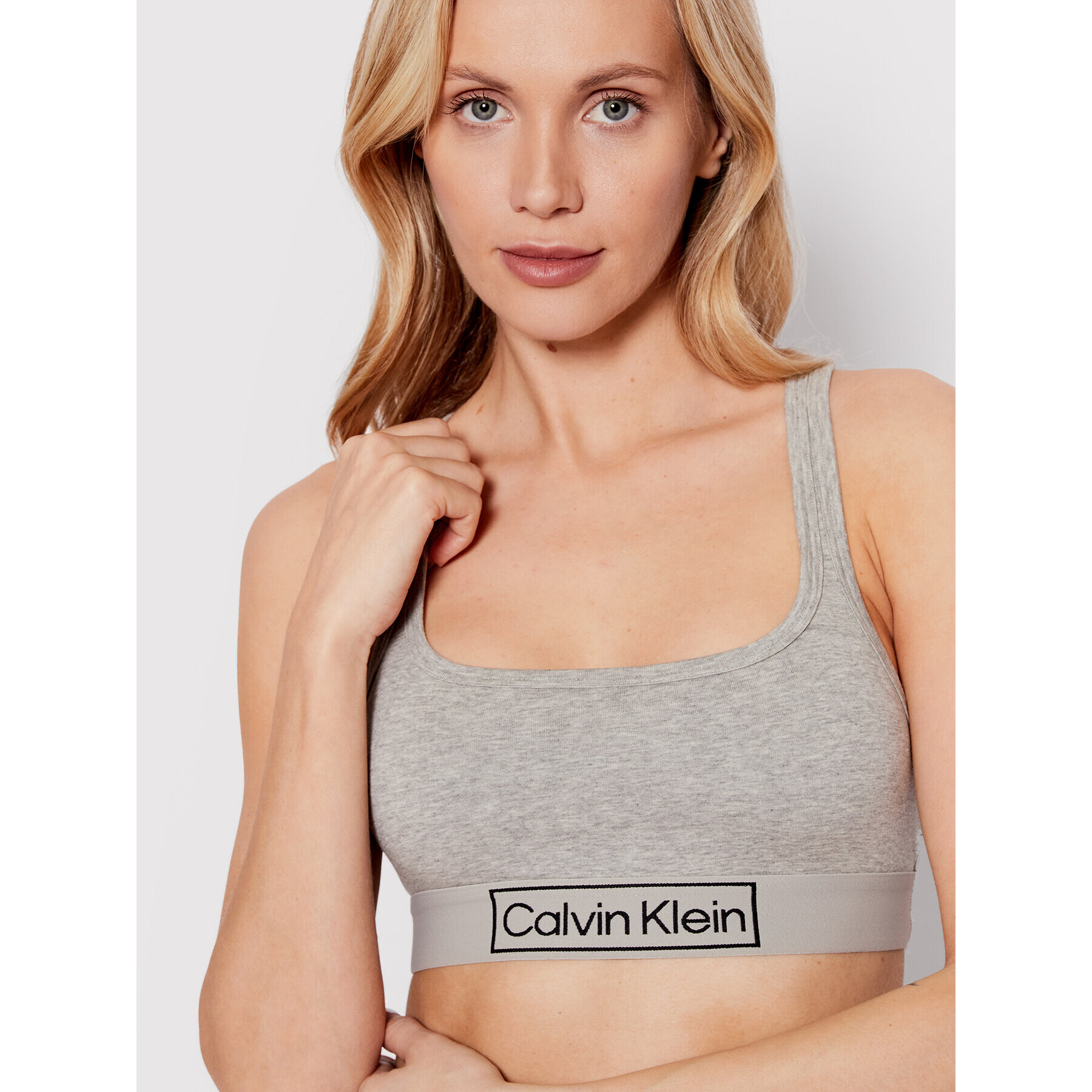 Calvin Klein Underwear Podprsenkový top Reimagined Heritage 000QF6768E Šedá - Pepit.cz