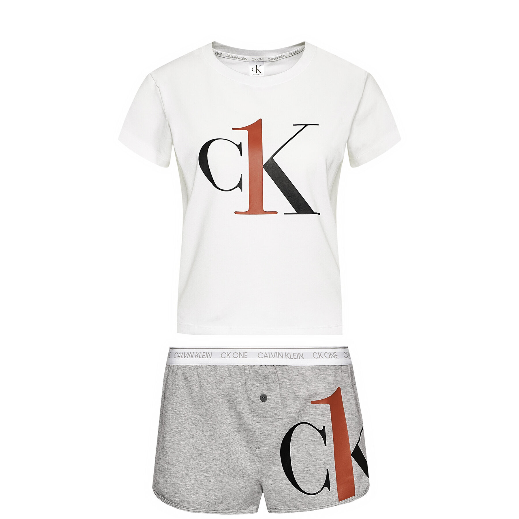 Calvin Klein Underwear Pyžamo Short Set 000QS6443E Bílá - Pepit.cz