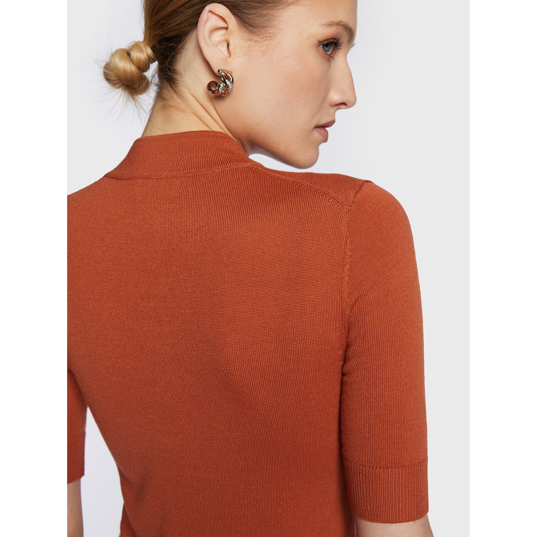 Calvin Klein Úpletové šaty Extra Fine Wool K20K205035 Oranžová Regular Fit - Pepit.cz