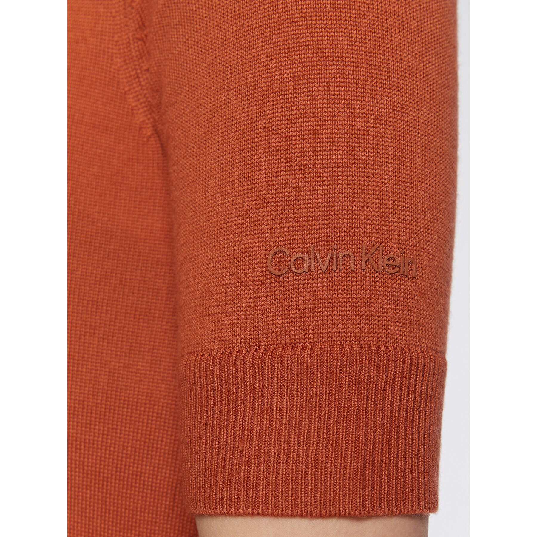 Calvin Klein Úpletové šaty Extra Fine Wool K20K205035 Oranžová Regular Fit - Pepit.cz