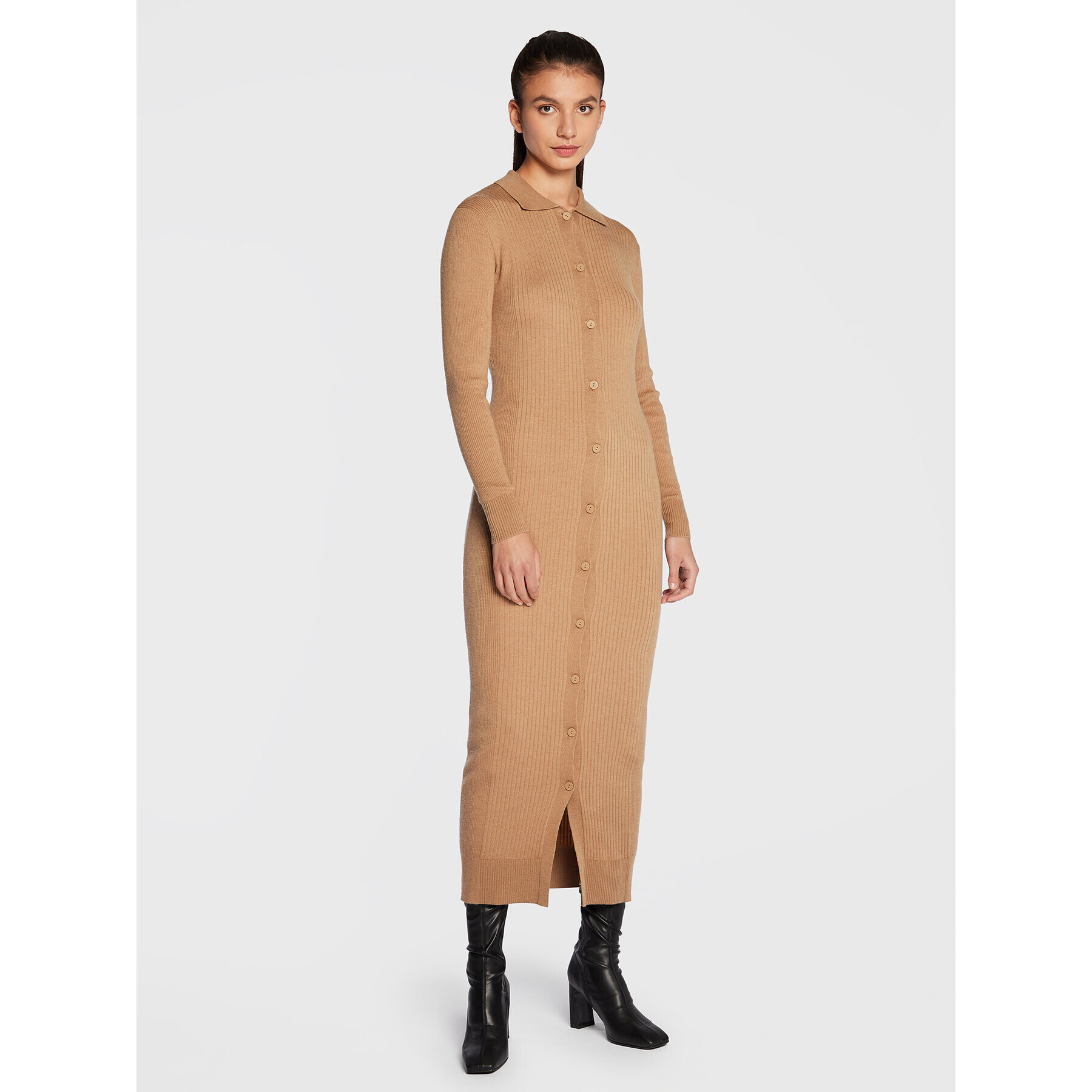 Calvin Klein Úpletové šaty K20K204940 Béžová Slim Fit - Pepit.cz