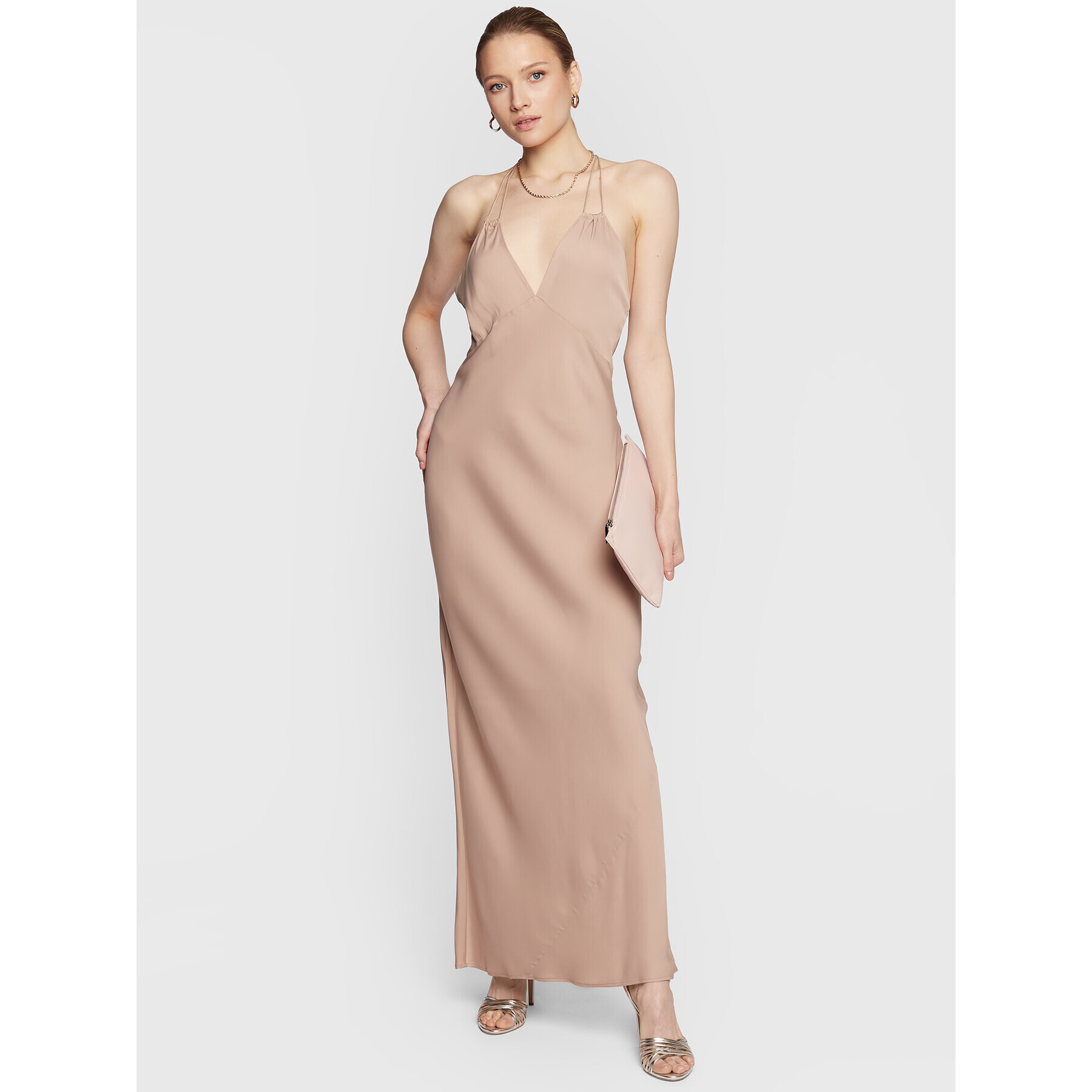 Calvin Klein Večerní šaty Shine Slip K20K205019 Béžová Regular Fit - Pepit.cz