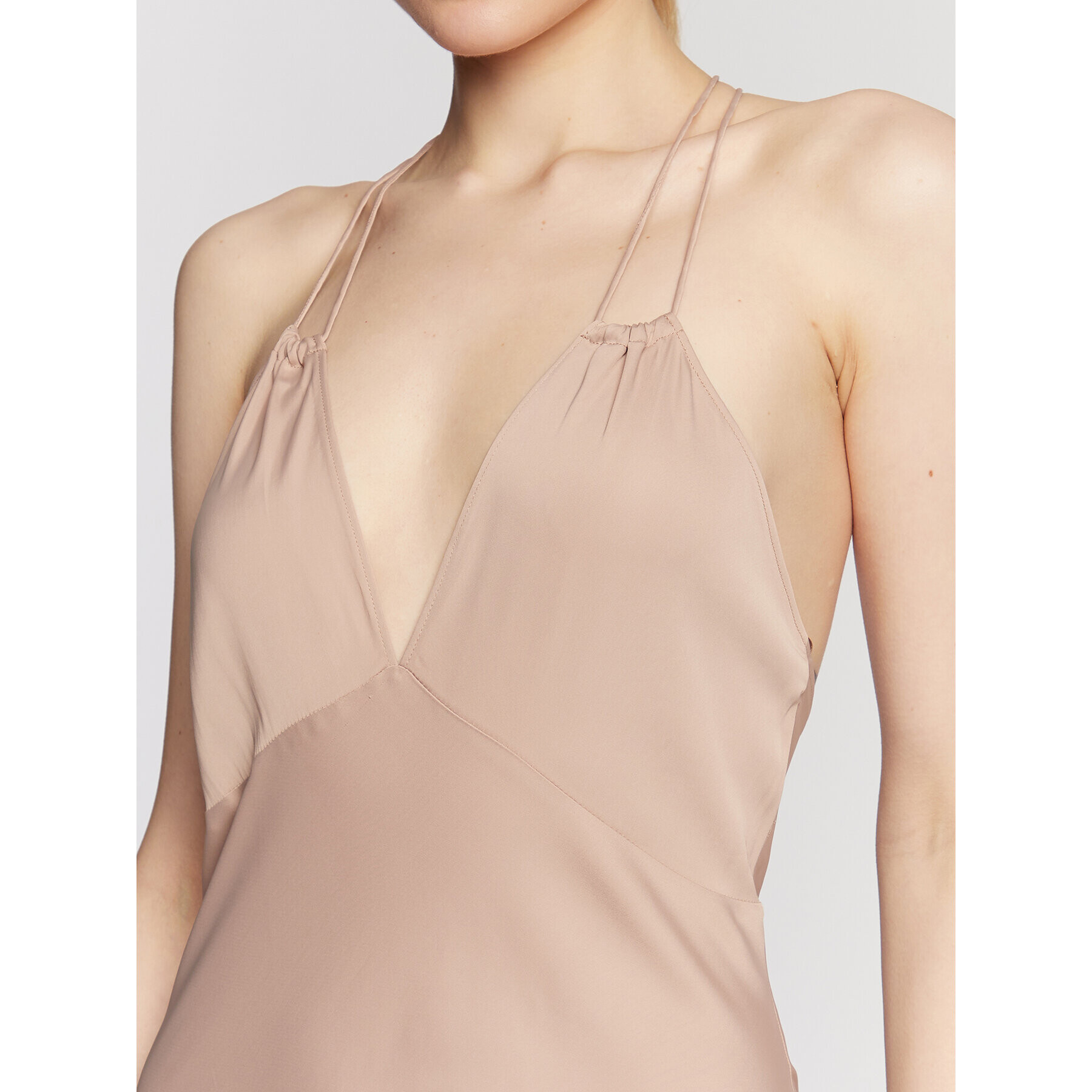 Calvin Klein Večerní šaty Shine Slip K20K205019 Béžová Regular Fit - Pepit.cz