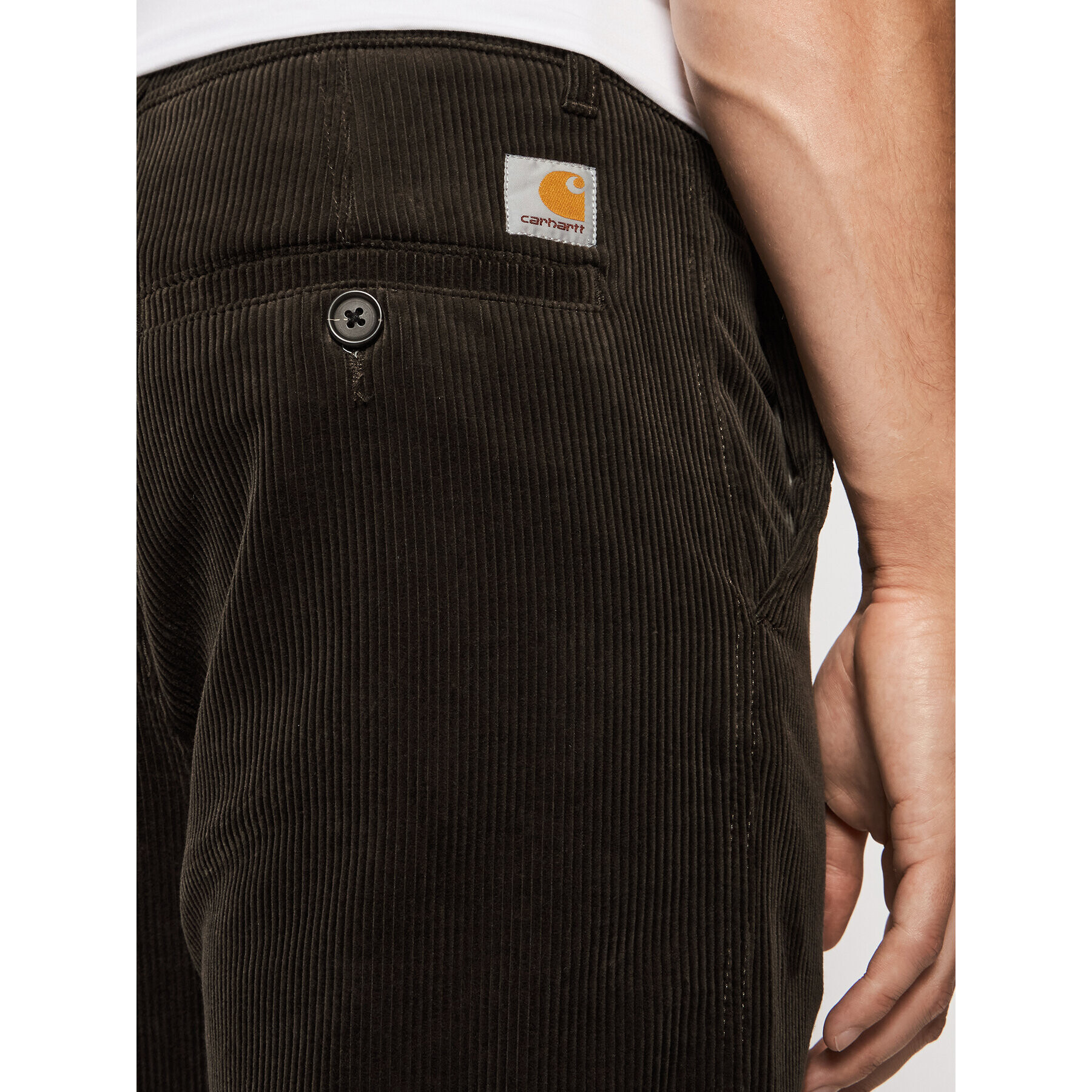 Carhartt WIP Kalhoty z materiálu Menson I028630 Hnědá Regular Fit - Pepit.cz