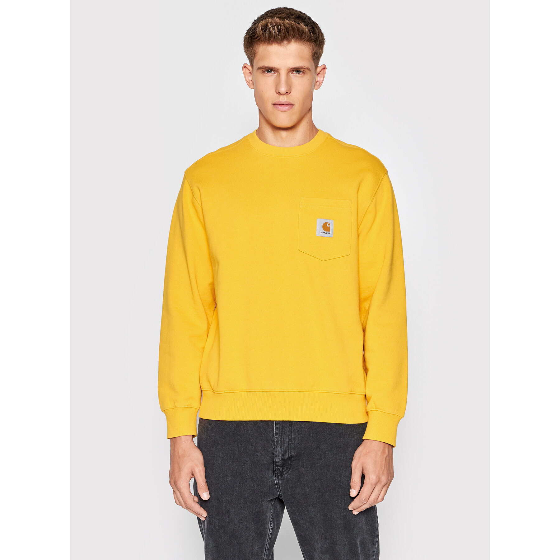 Carhartt WIP Mikina Pocket Sweat I027681 Žlutá Loose Fit - Pepit.cz