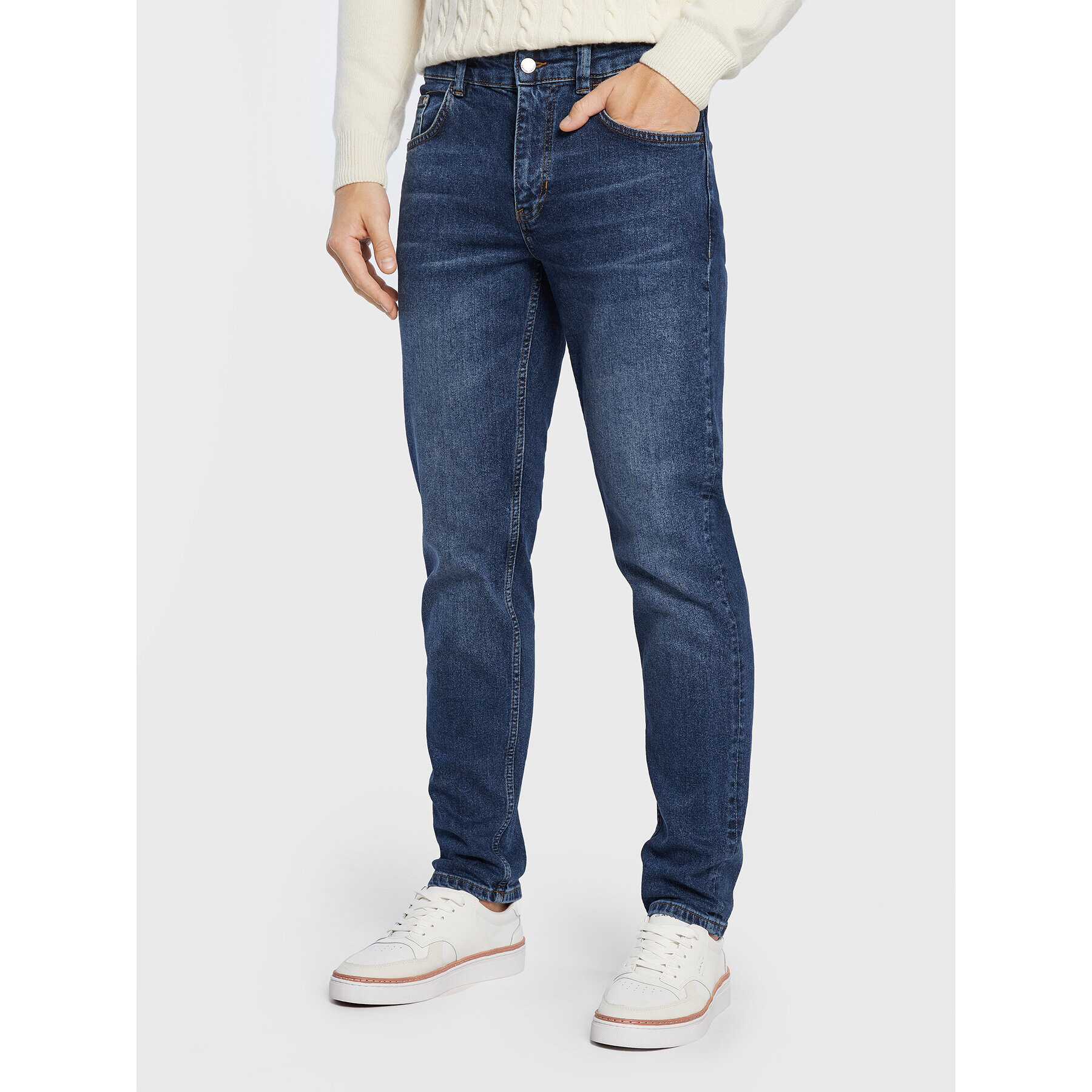 Casual Friday Jeansy Karup 20504344 Tmavomodrá Regular Fit - Pepit.cz