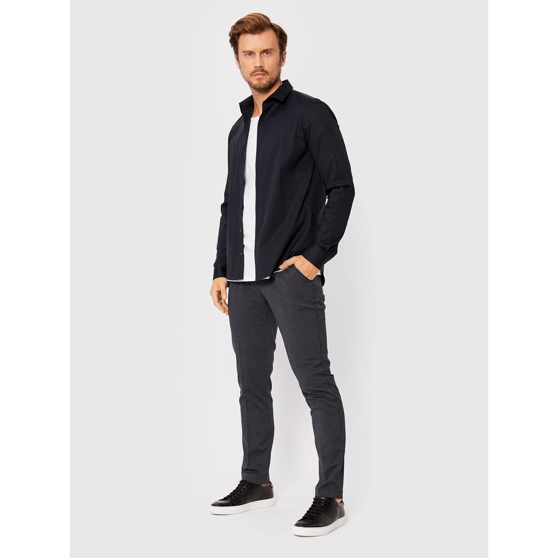 Casual Friday Kalhoty z materiálu Philip 2.0 20504435 Šedá Slim Fit - Pepit.cz