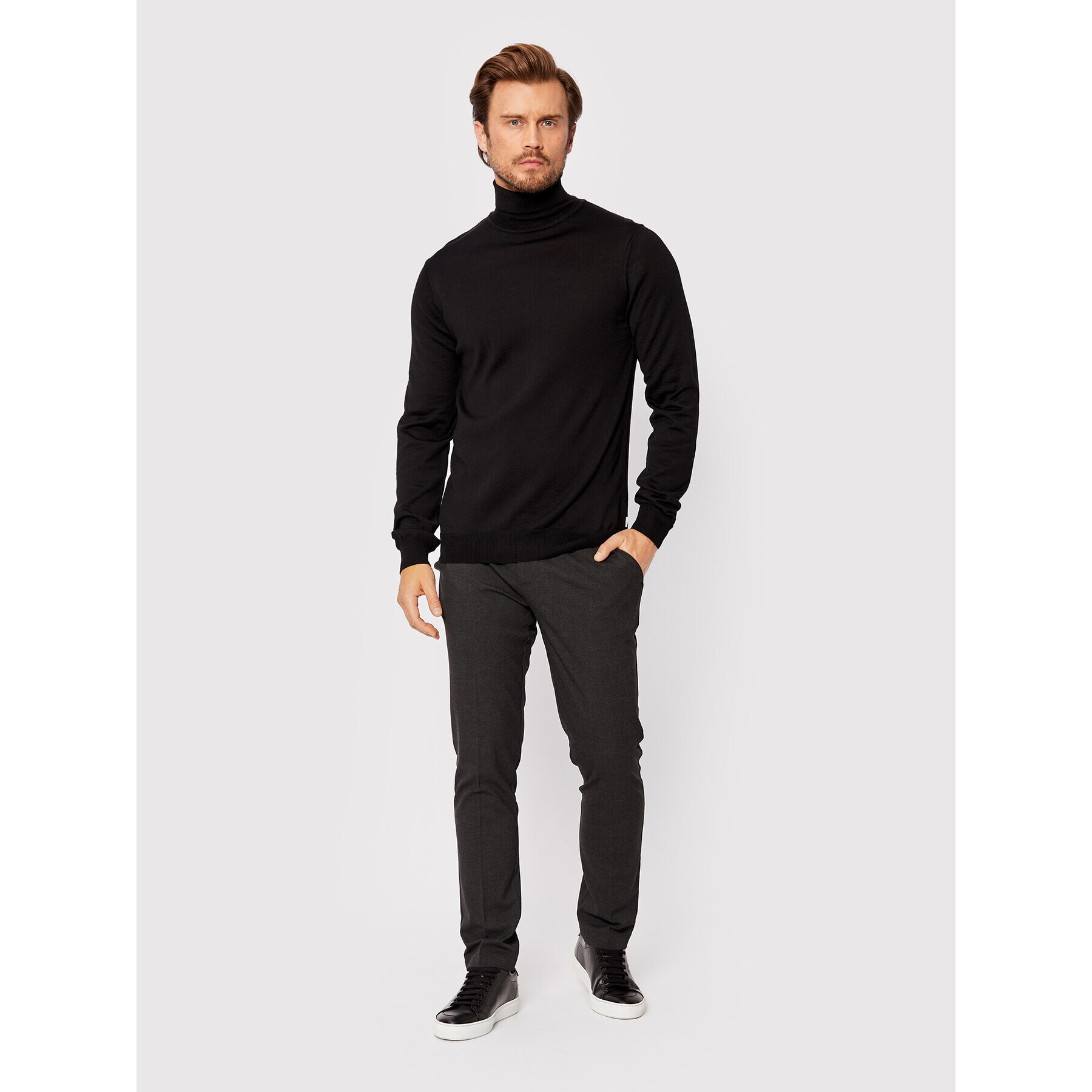 Casual Friday Rolák Konrad Merino 501483 Černá Slim Fit - Pepit.cz