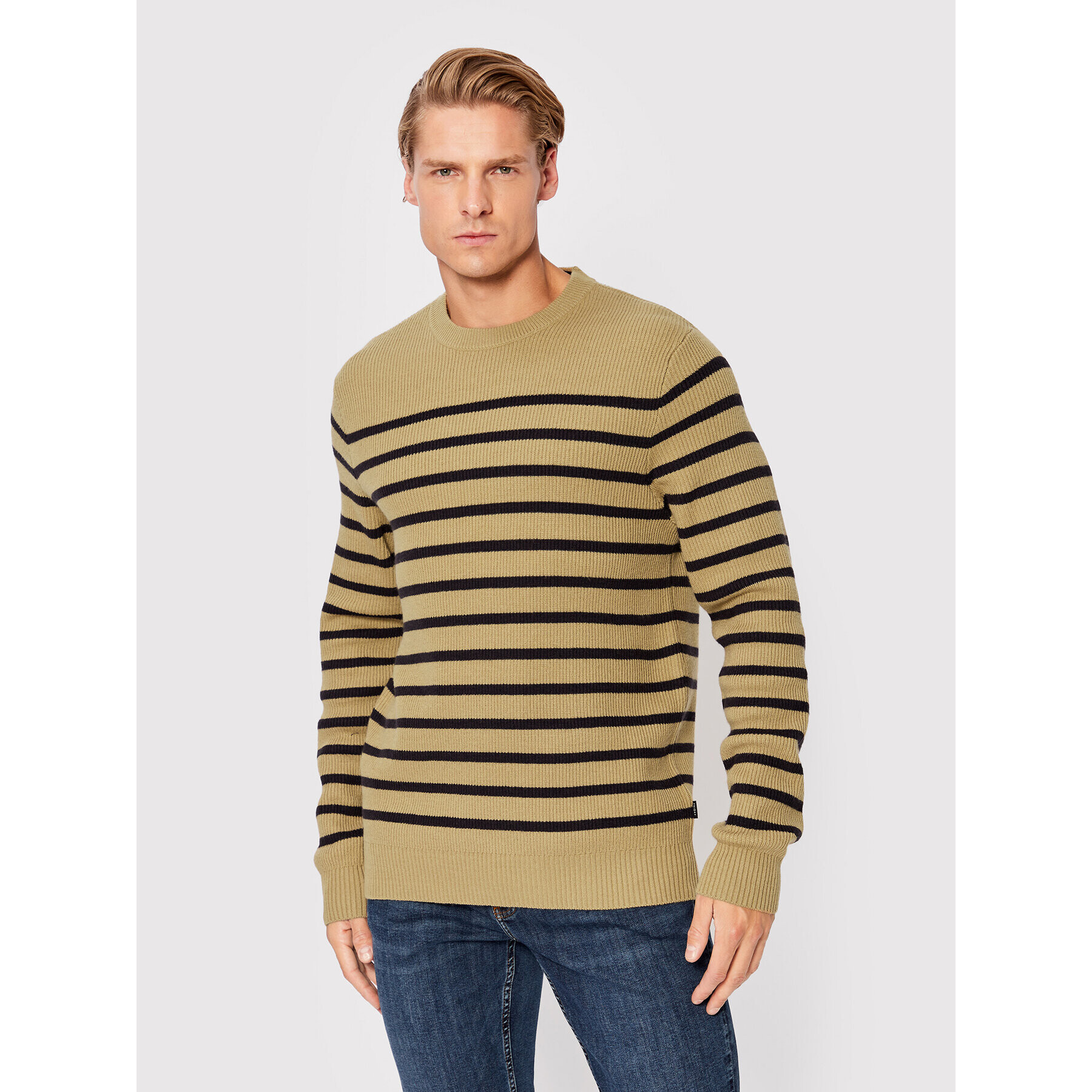 Casual Friday Svetr Karl Striped 20504400 Béžová Regular Fit - Pepit.cz