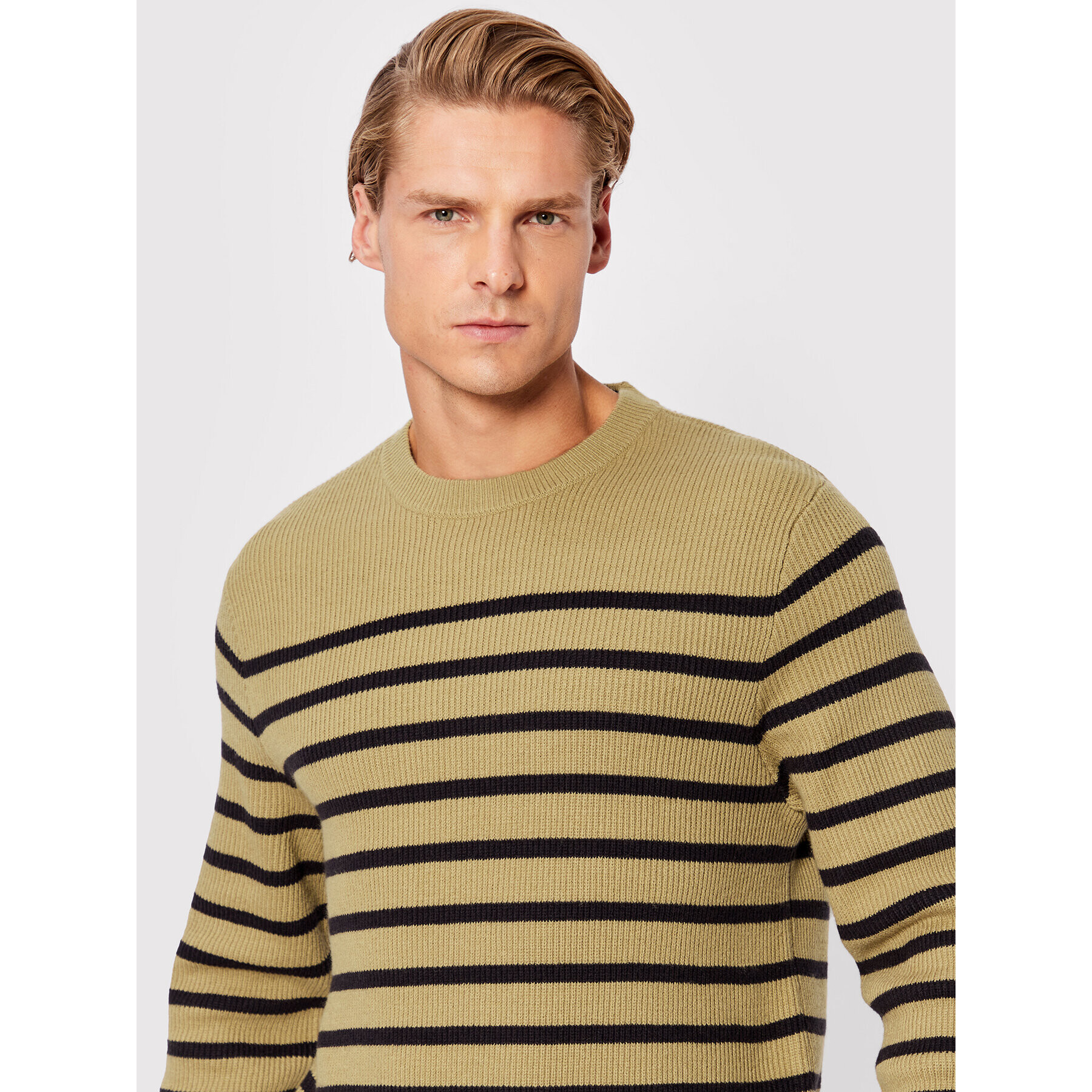 Casual Friday Svetr Karl Striped 20504400 Béžová Regular Fit - Pepit.cz